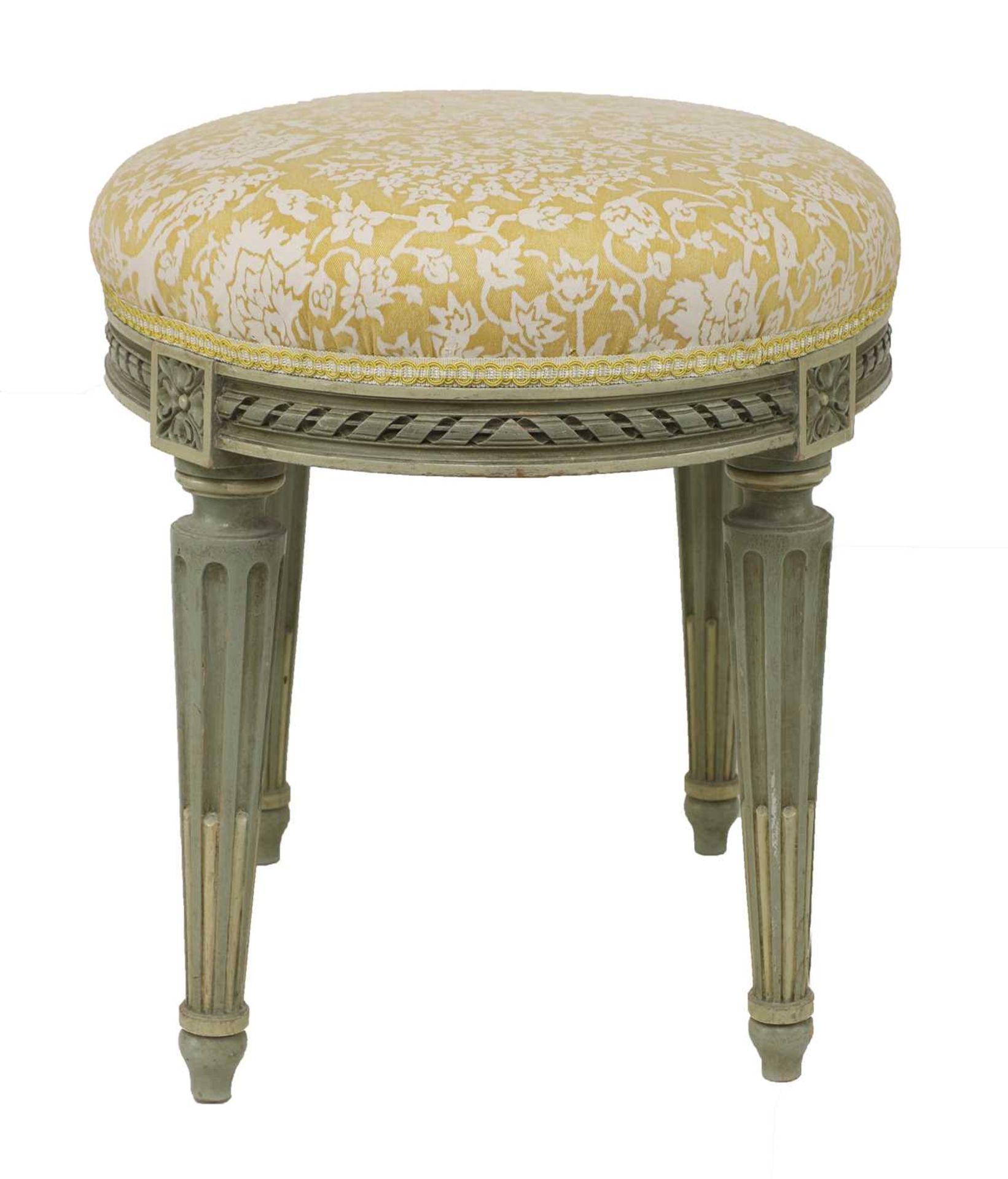 A small French Louis XVI-style painted stool,