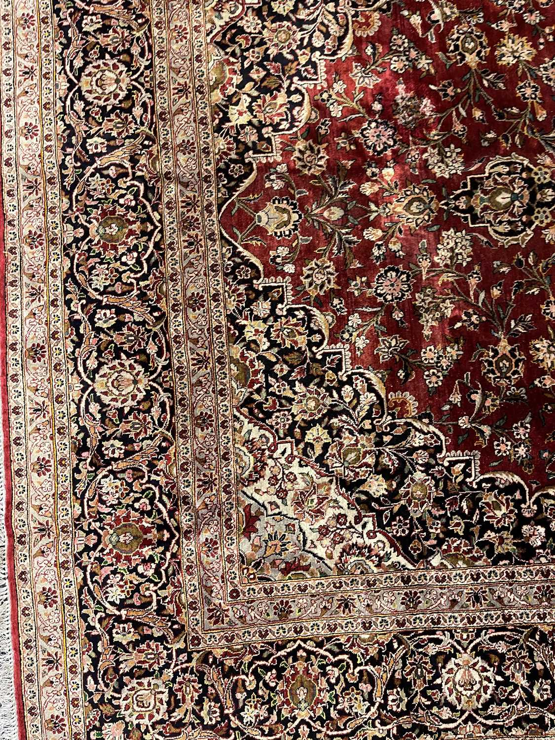 A Persian wool and silk Kashan carpet, - Image 14 of 15