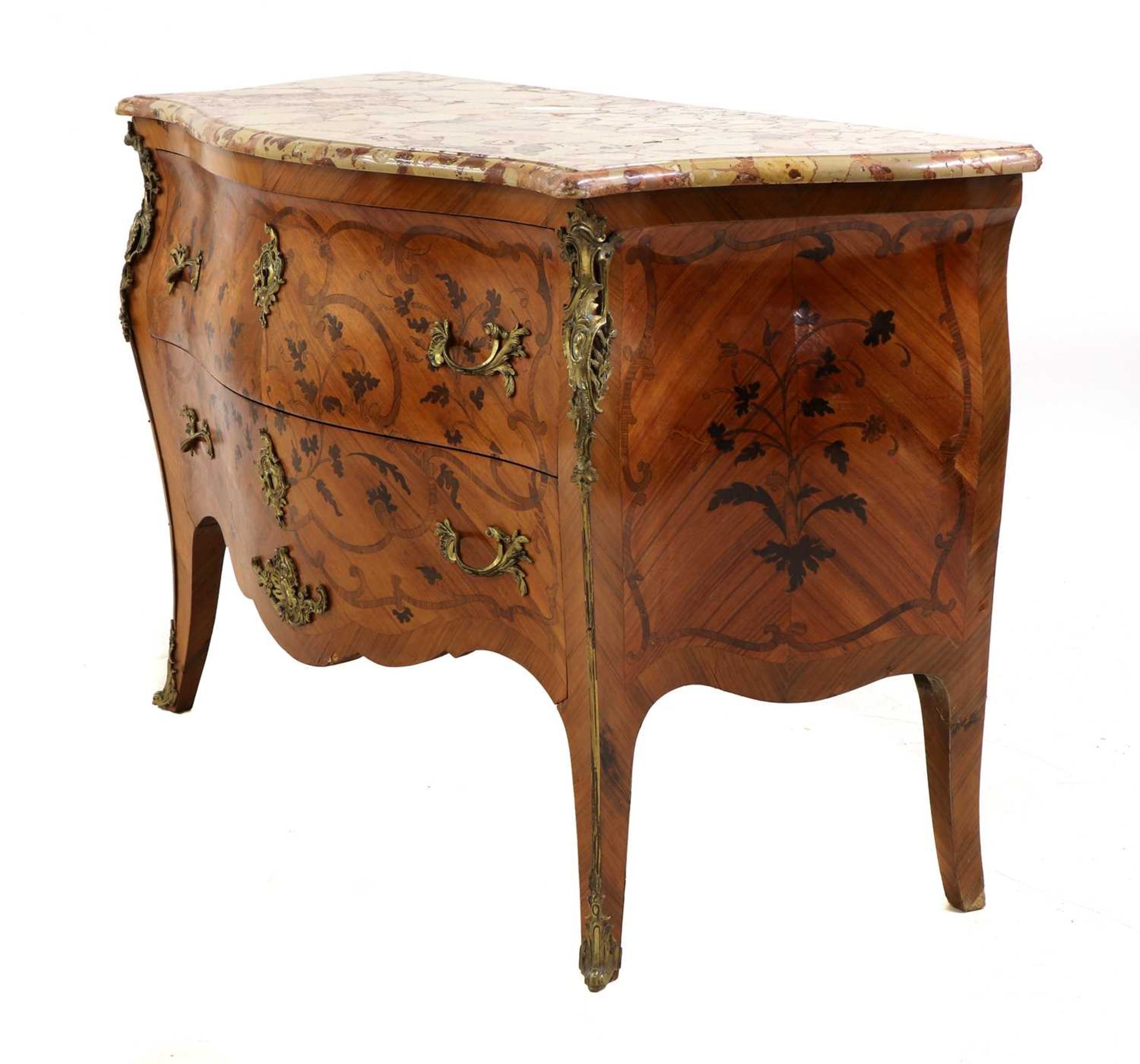 A French Louis XV kingwood, marquetry-inlaid and ormolu-mounted commode, - Image 2 of 14