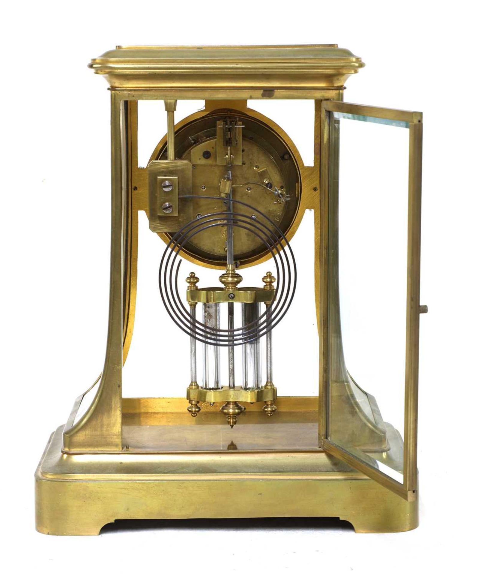 A French brass four-glass mantel clock, - Bild 3 aus 4
