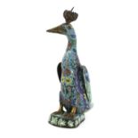 A Chinese cloisonné duck,
