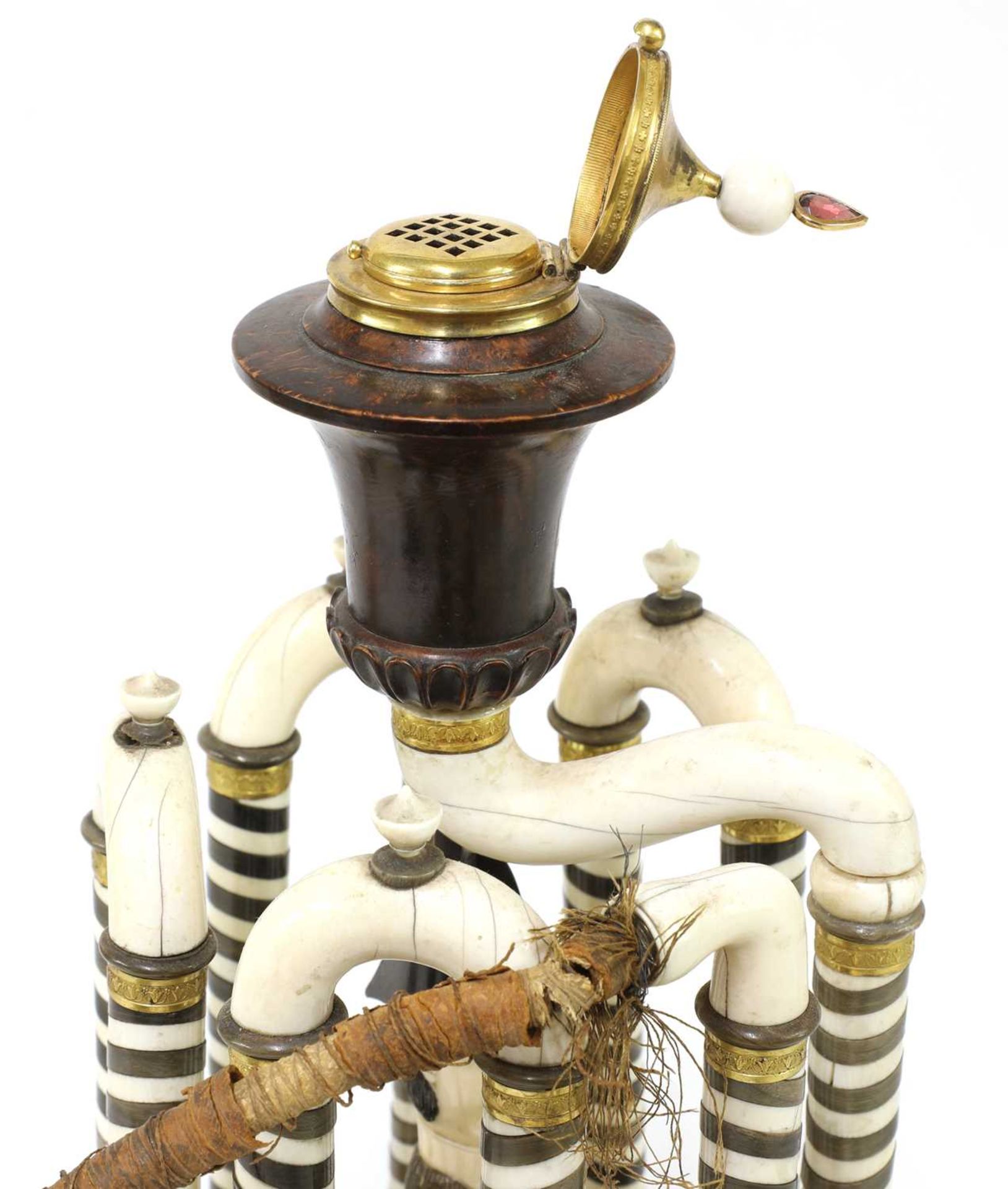 An ivory and horn table hookah pipe, - Image 9 of 22