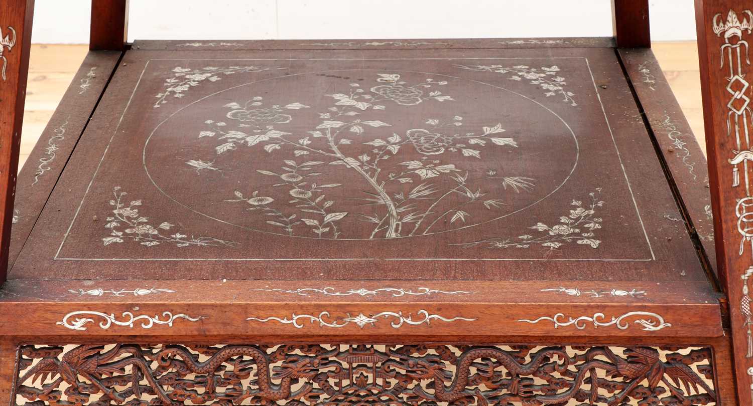 A Chinese hardwood and ivory inlaid occasional table, - Image 8 of 10