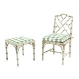 A painted faux bamboo single chair,