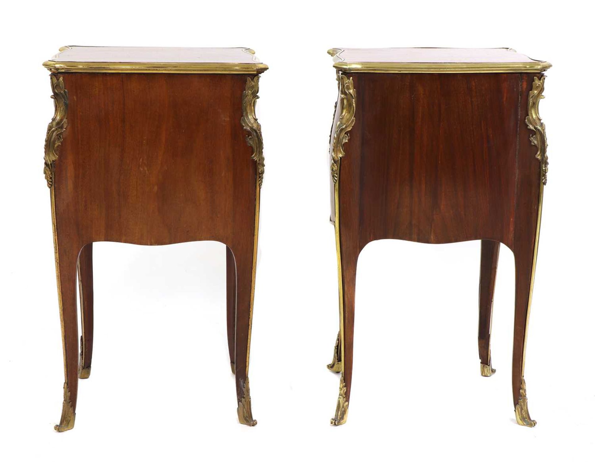 A pair of French Louis XV-style kingwood and ormolu night tables, - Image 4 of 9