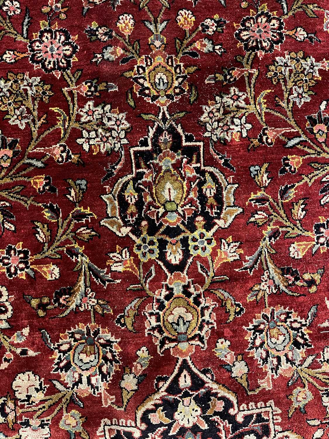 A Persian wool and silk Kashan carpet, - Image 3 of 15