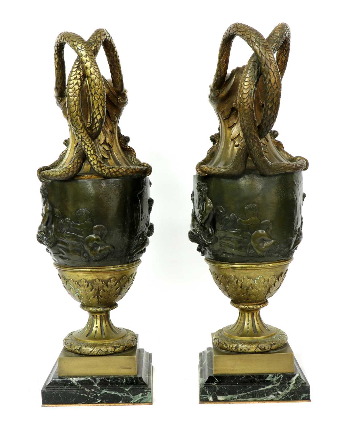 A pair of large gilt-bronze and bronze ewers, - Image 4 of 4