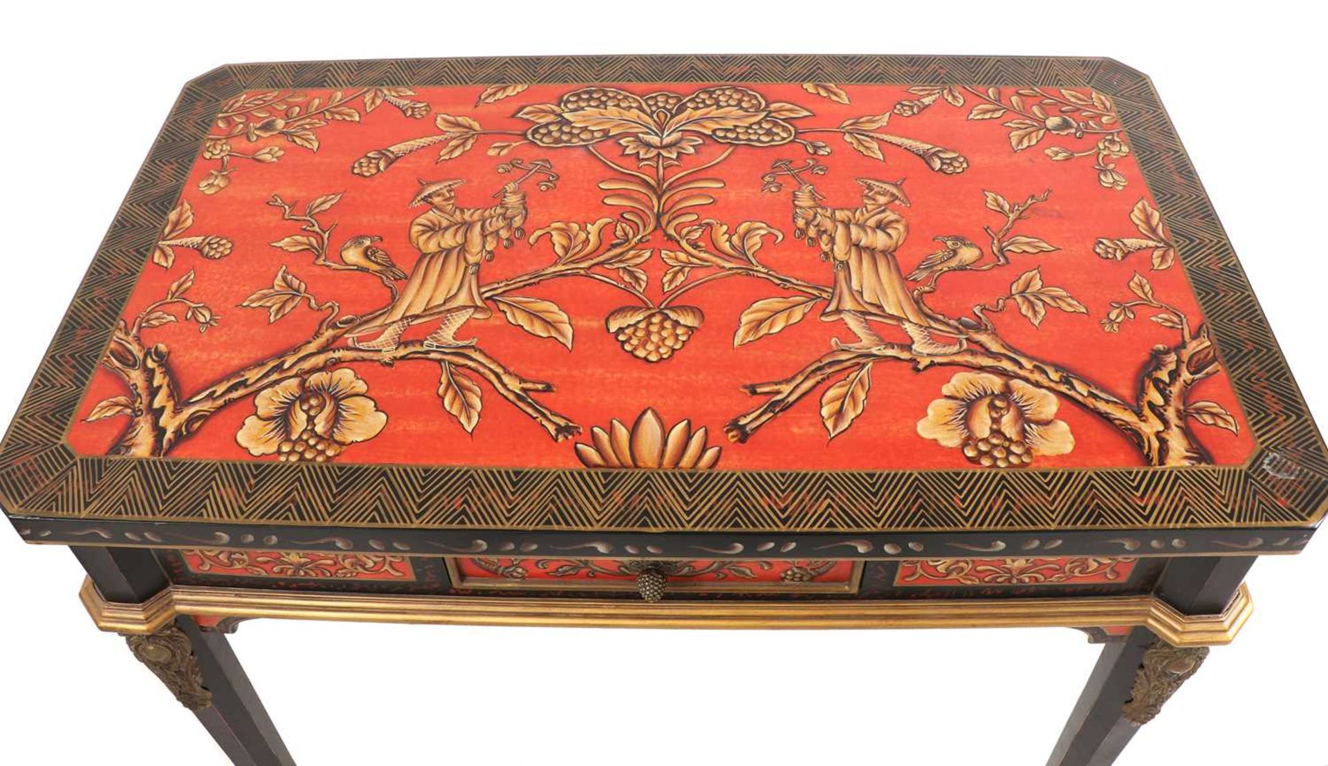 A pair of Napoleon III-style lacquered chinoiserie side tables, - Bild 7 aus 10