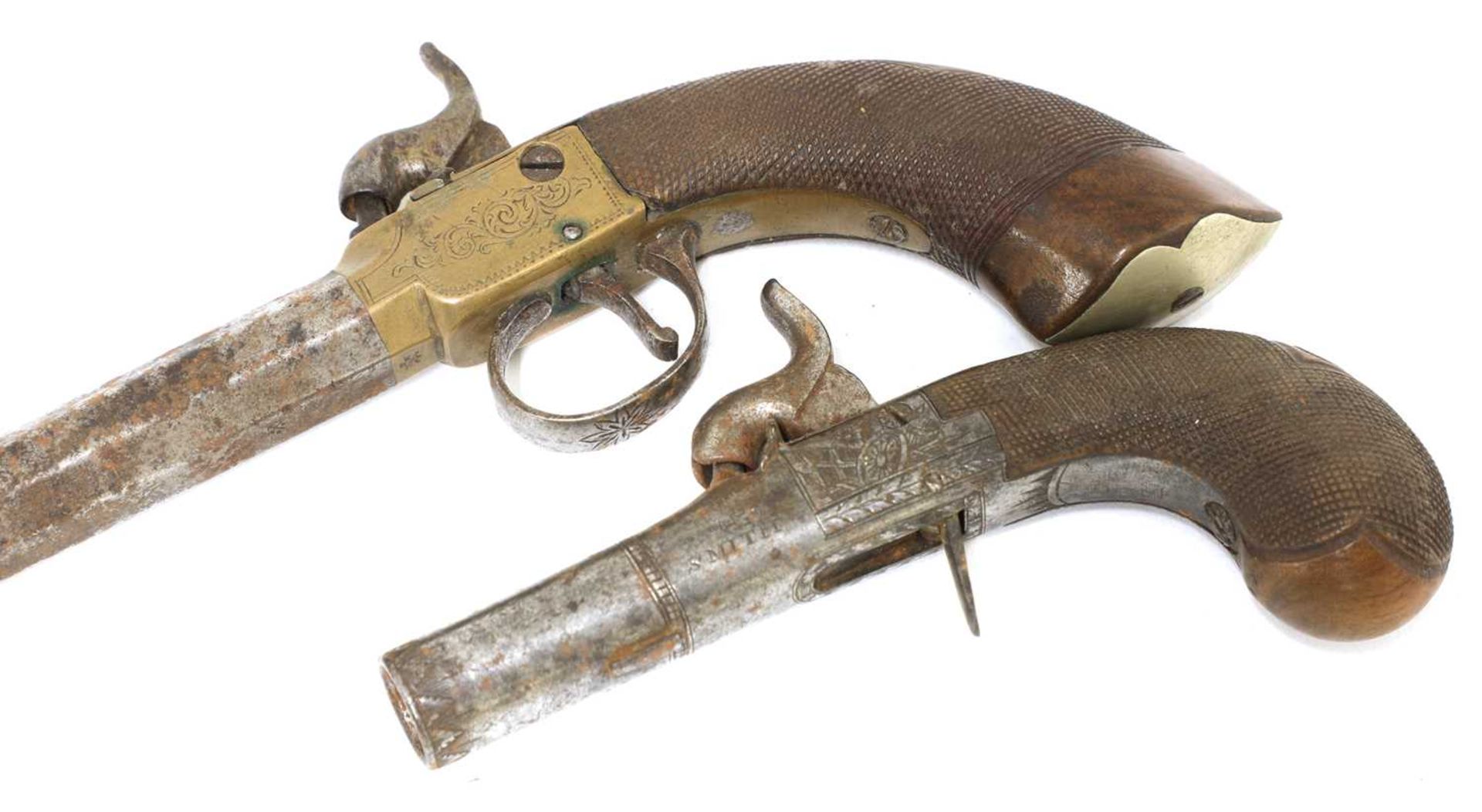 Two 19th century pocket percussion pistols, - Image 2 of 3