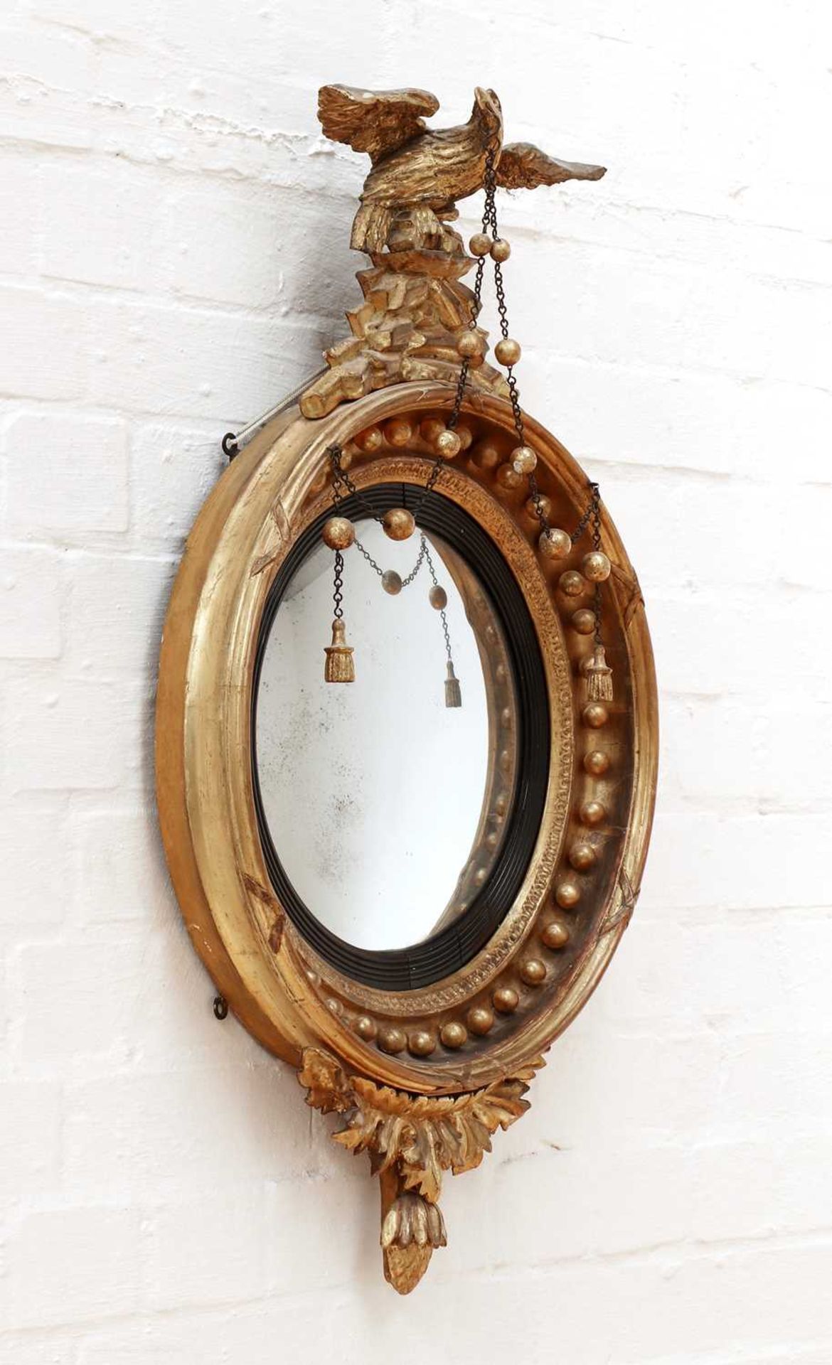 A Regency giltwood convex mirror, - Bild 2 aus 21