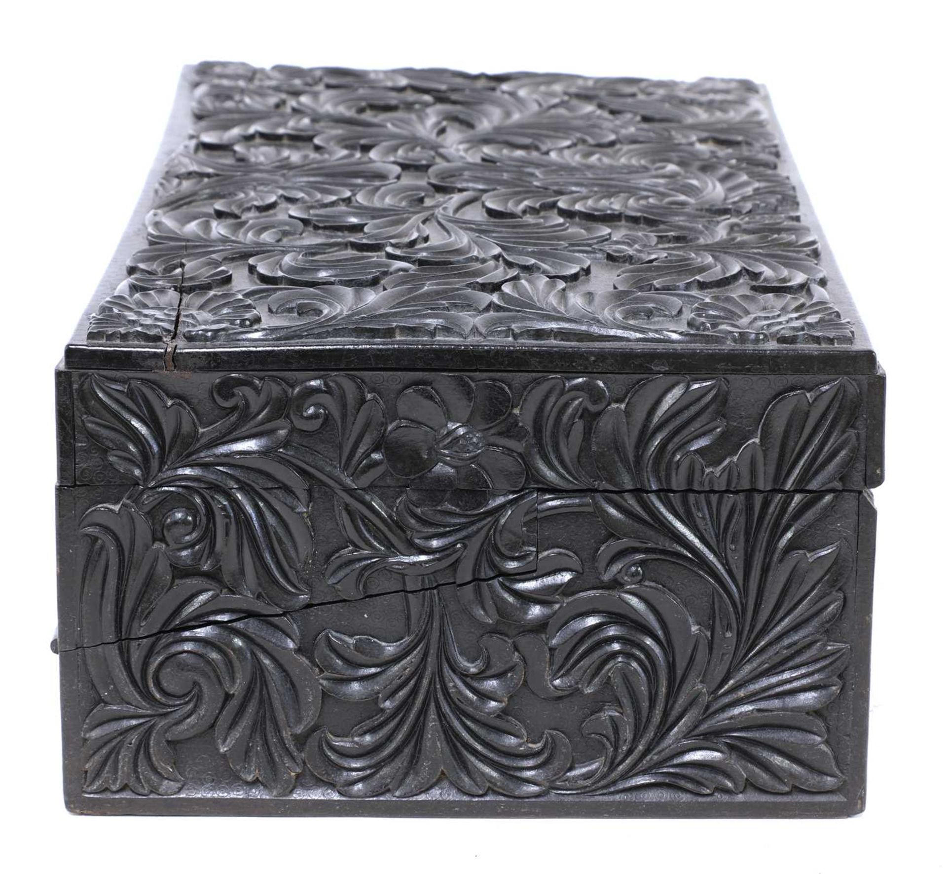 A Ceylonese ebony writing box, - Bild 4 aus 5