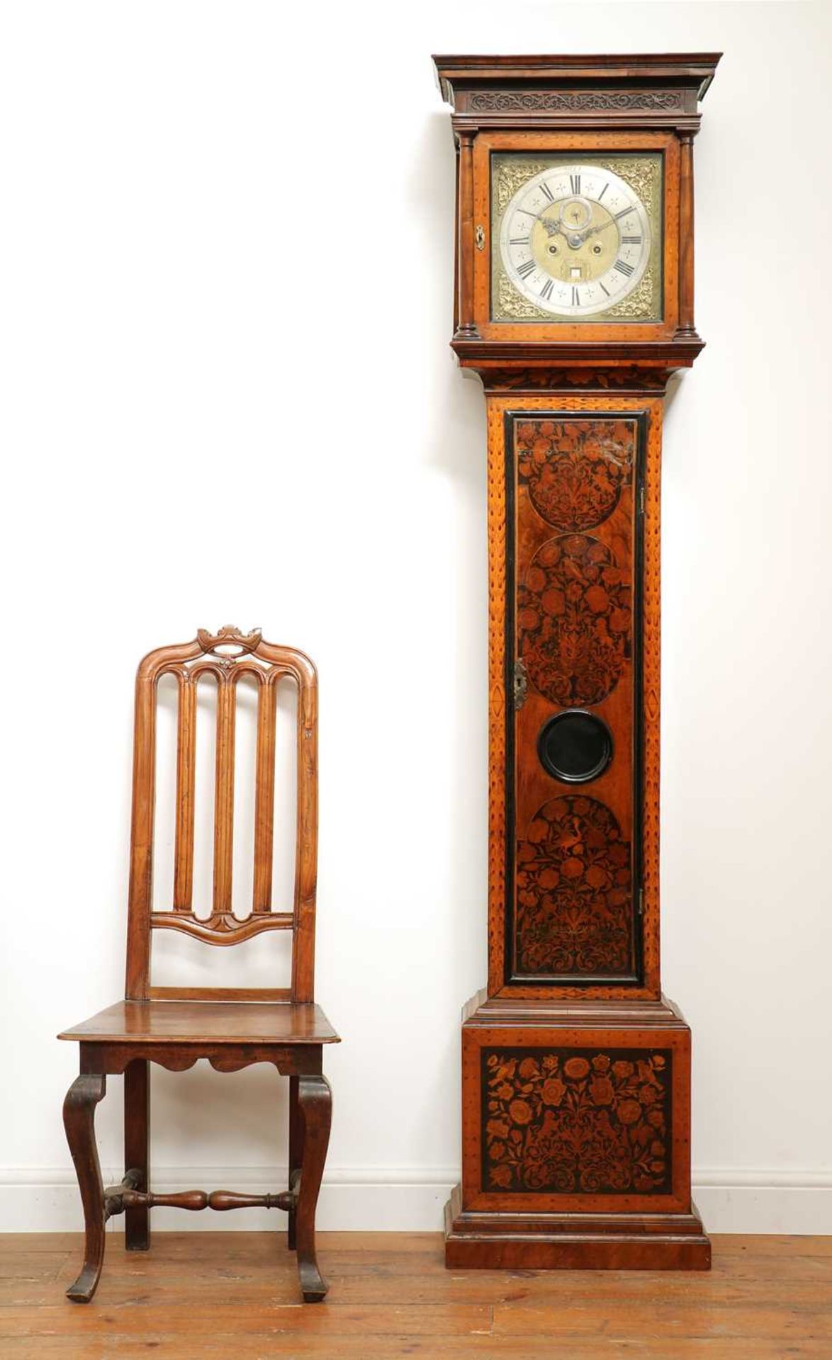 A William and Mary walnut and marquetry inlaid longcase clock, - Bild 2 aus 11