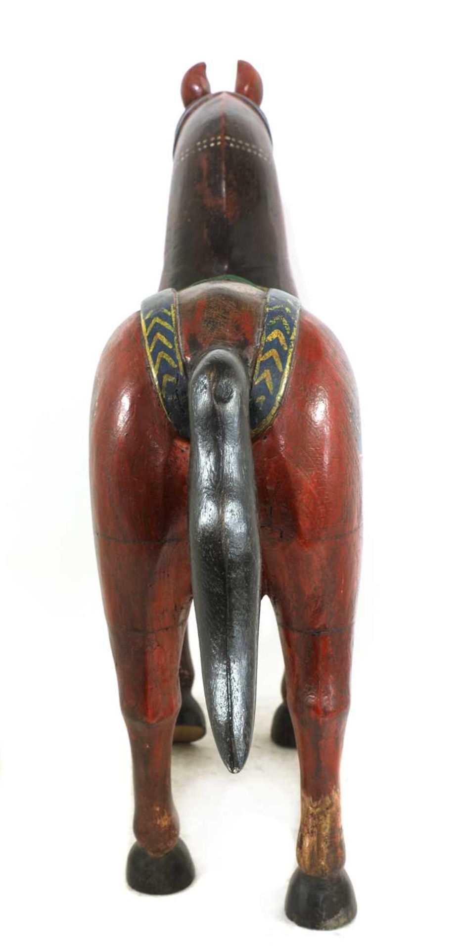 An Indian polychrome painted wooden horse, - Image 2 of 7