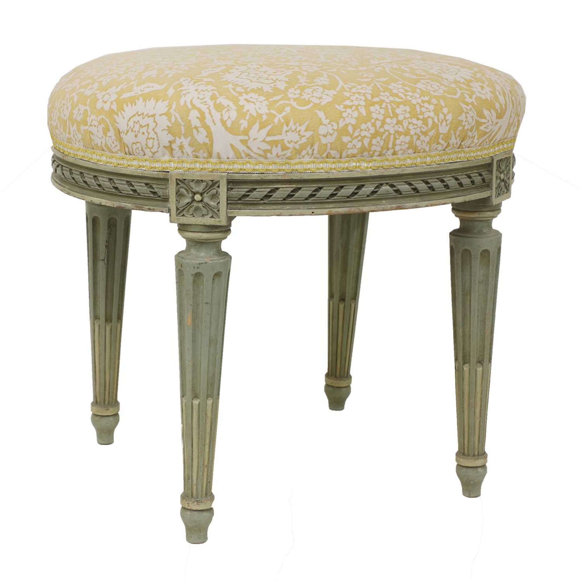 A small French Louis XVI-style painted stool, - Image 2 of 5