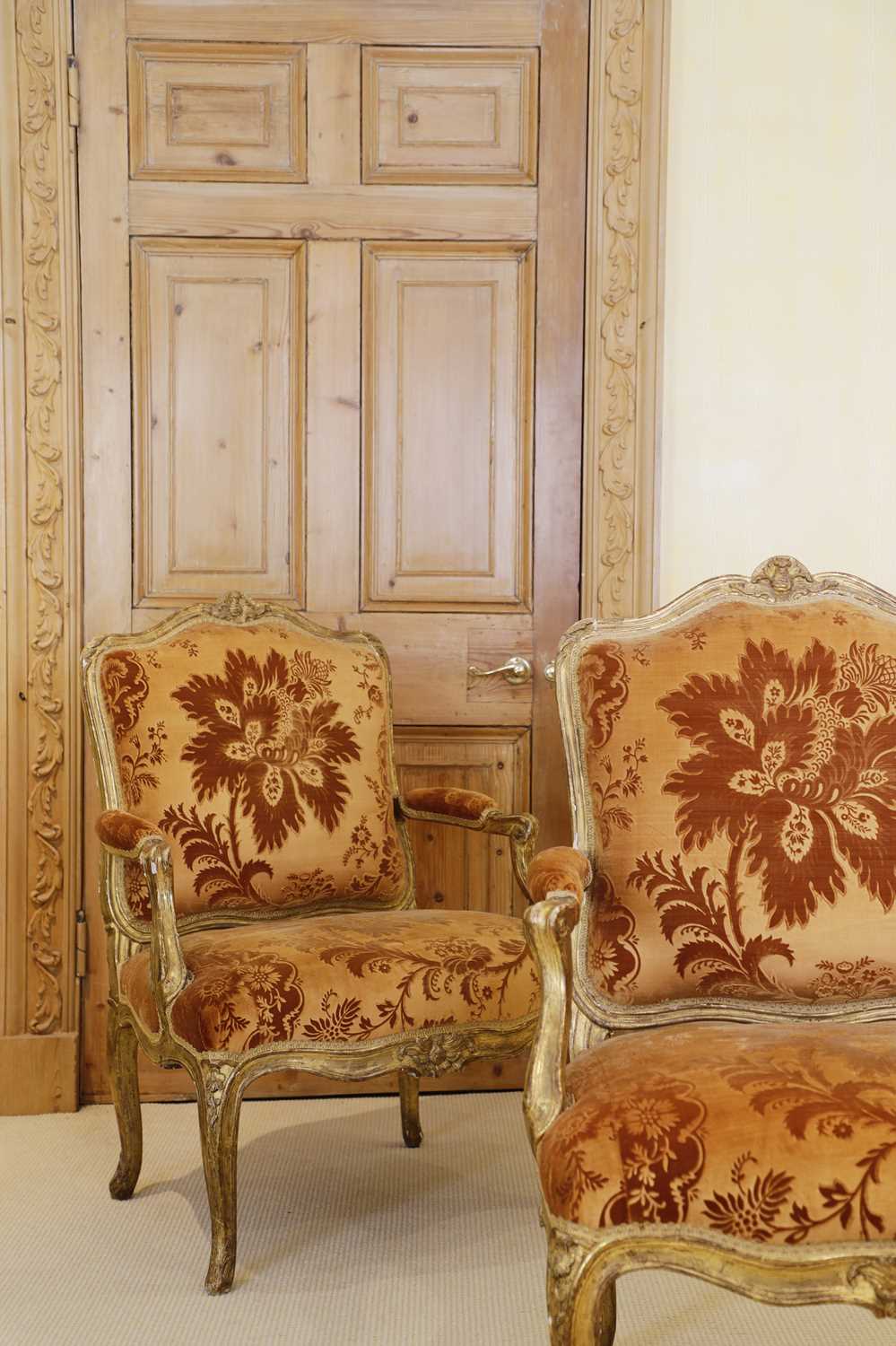 A pair of French Louis XV giltwood fauteuils à la reine, - Image 2 of 140