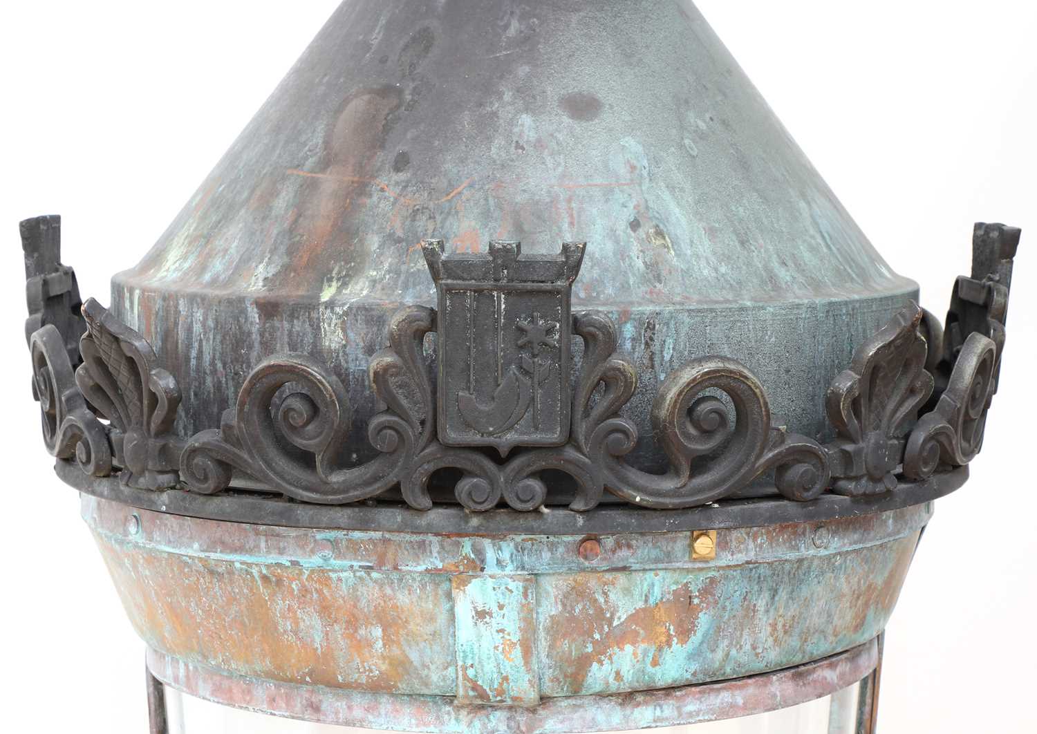 A Parisian cast iron and copper street lamp, - Image 3 of 10