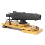 A model of a late 18th century naval carronade,