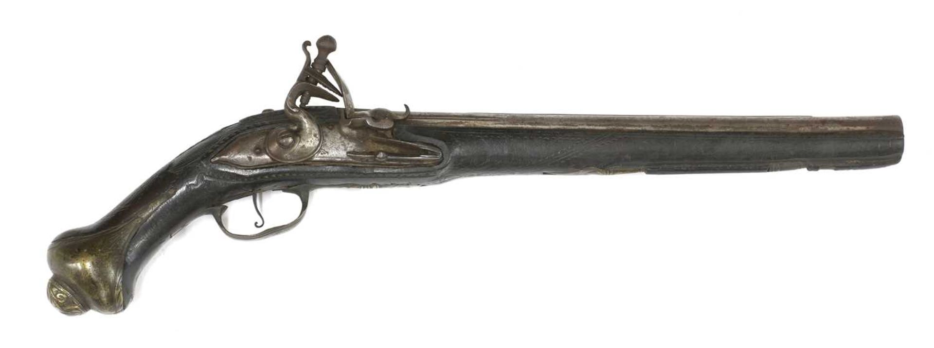 A Turkish flintlock holster pistol,