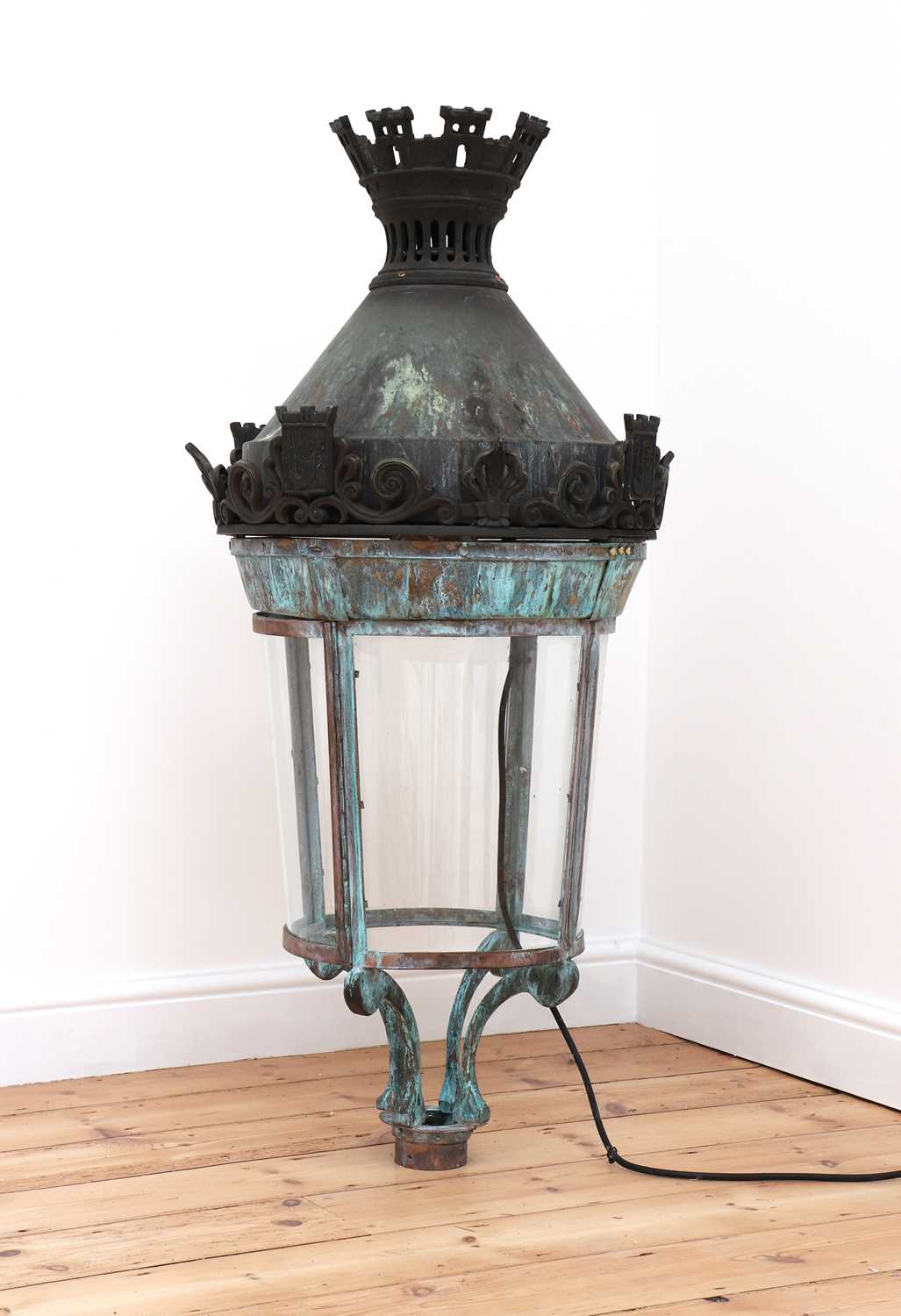 A Parisian cast iron and copper street lamp, - Image 2 of 10