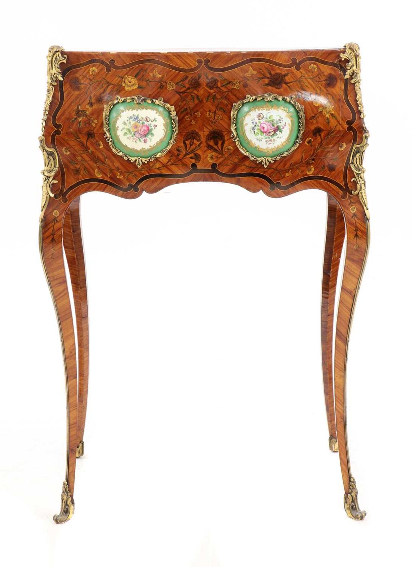 A small French Louis XV-style kingwood and marquetry bureau de dame, - Image 4 of 16