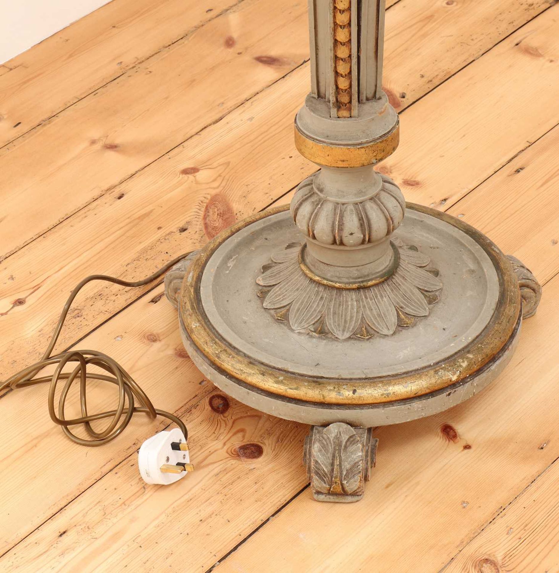 A Continental painted and parcel-gilt standard lamp, - Image 3 of 3