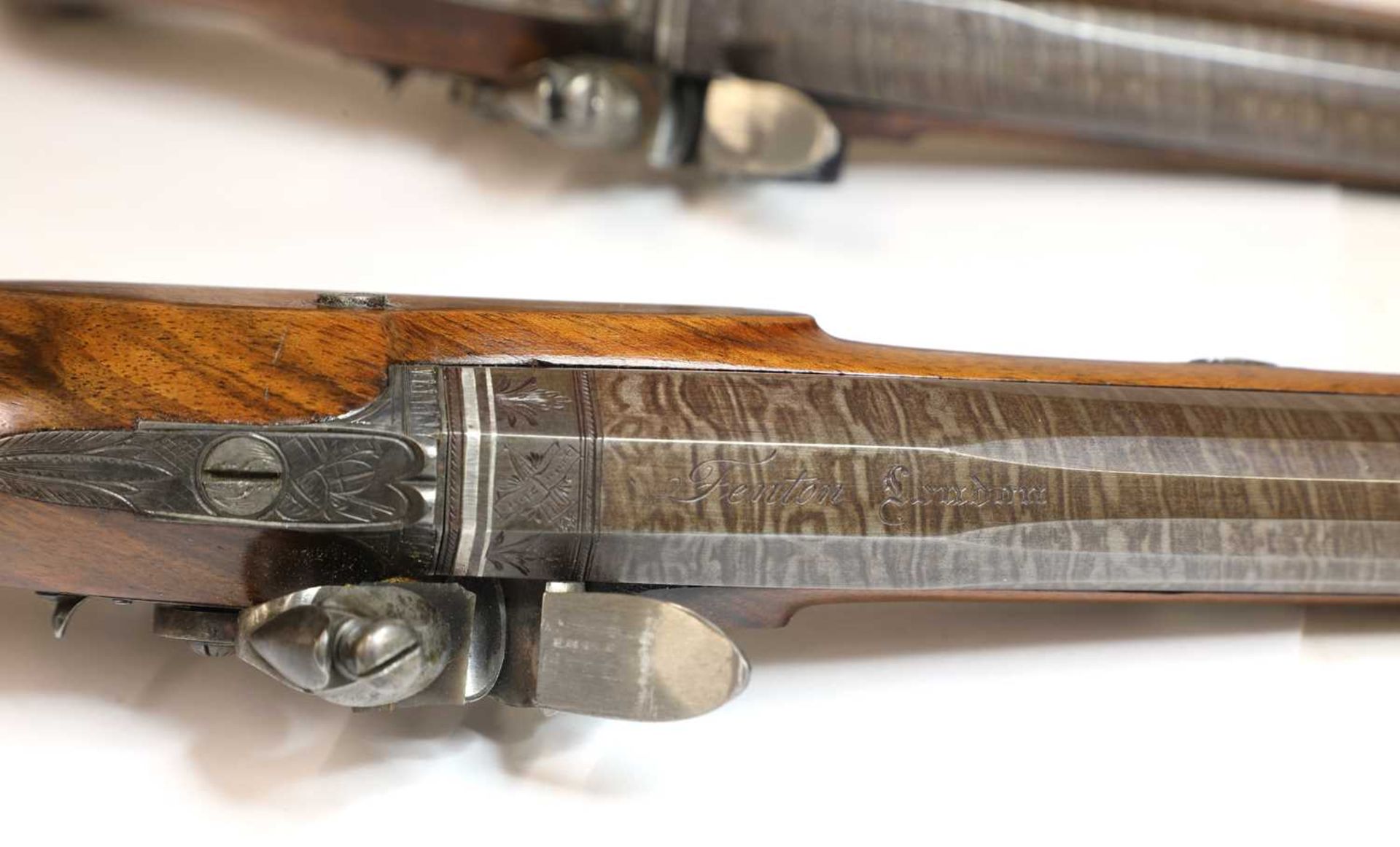 A pair of late flintlock travelling pistols, - Image 2 of 11