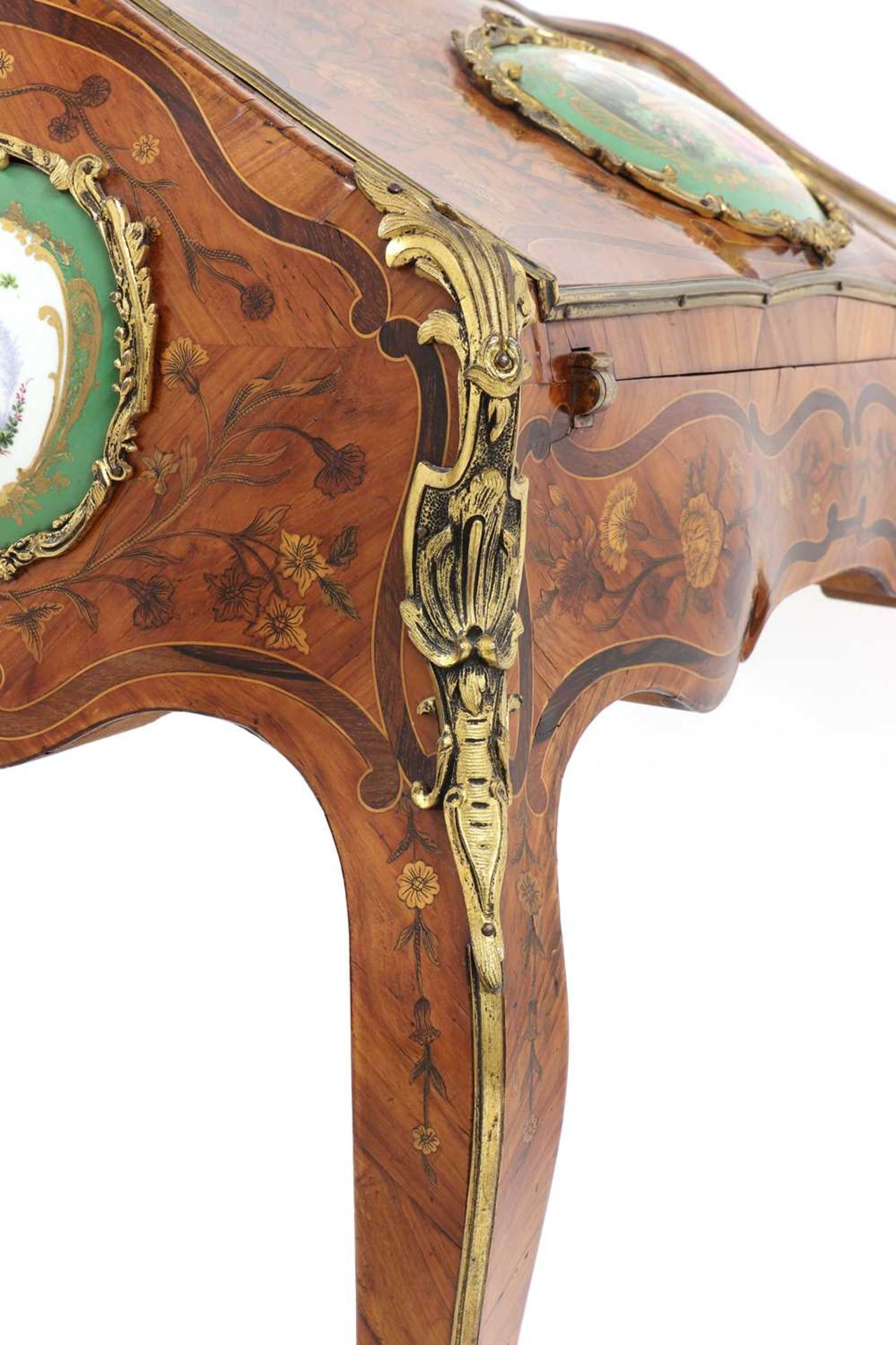 A small French Louis XV-style kingwood and marquetry bureau de dame, - Image 6 of 16