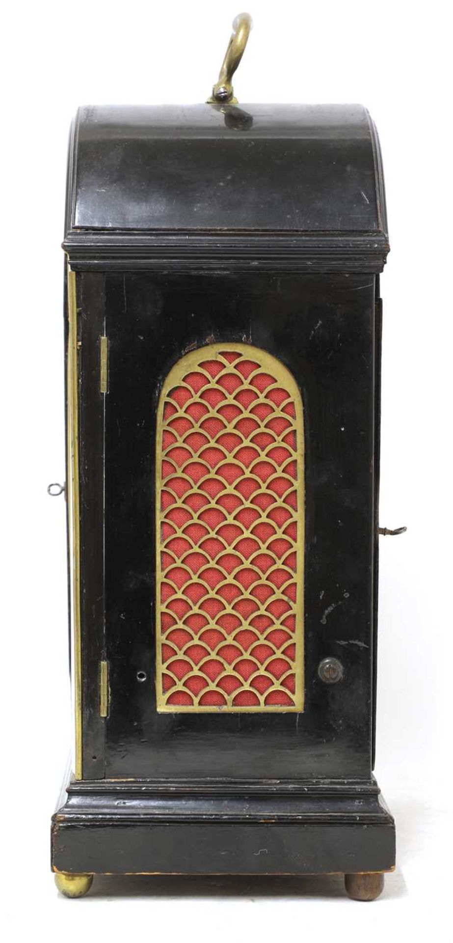 An ebonised musical bracket clock and bracket, - Bild 5 aus 15