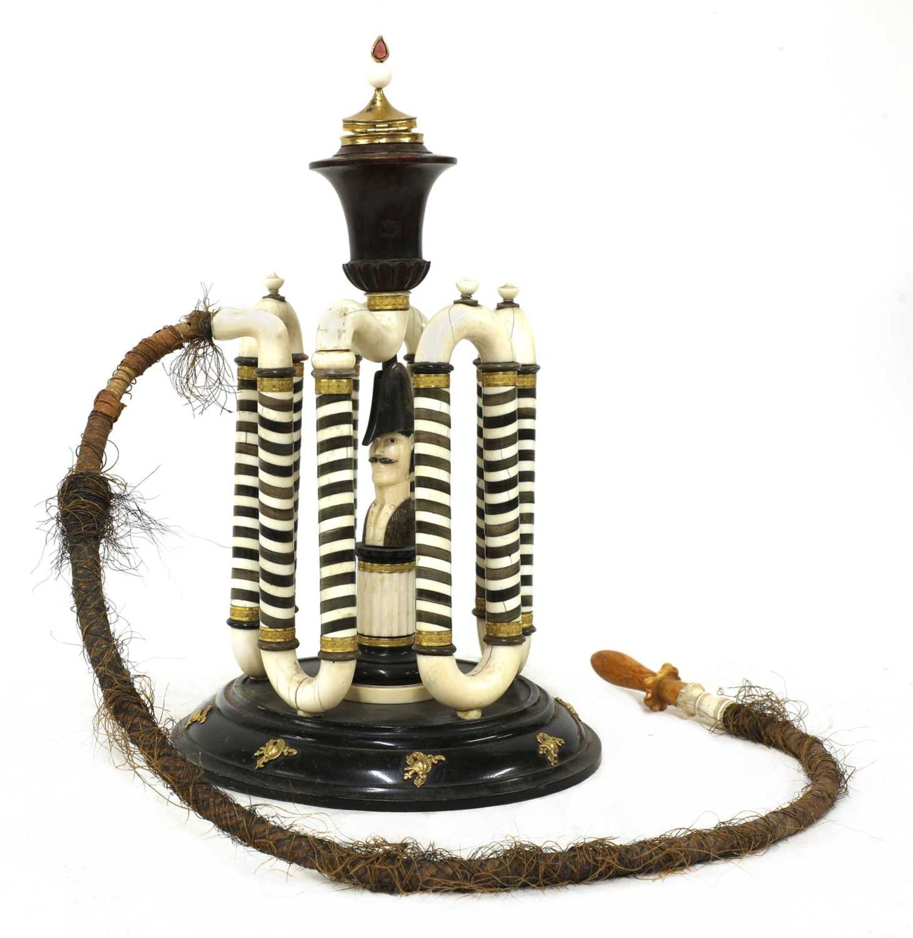 An ivory and horn table hookah pipe, - Image 2 of 22