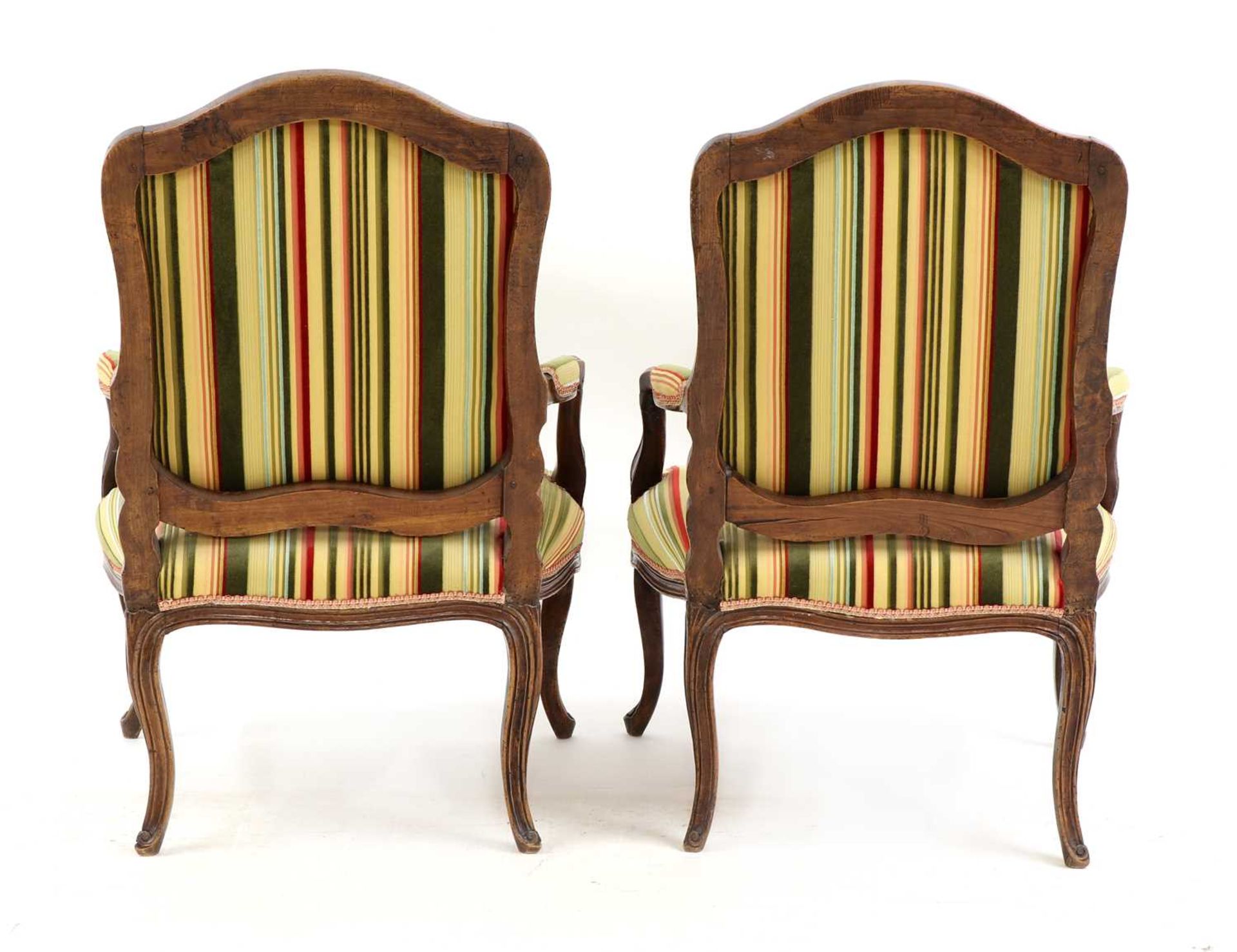 A pair of French Louis XV beech fauteuils, - Image 7 of 9
