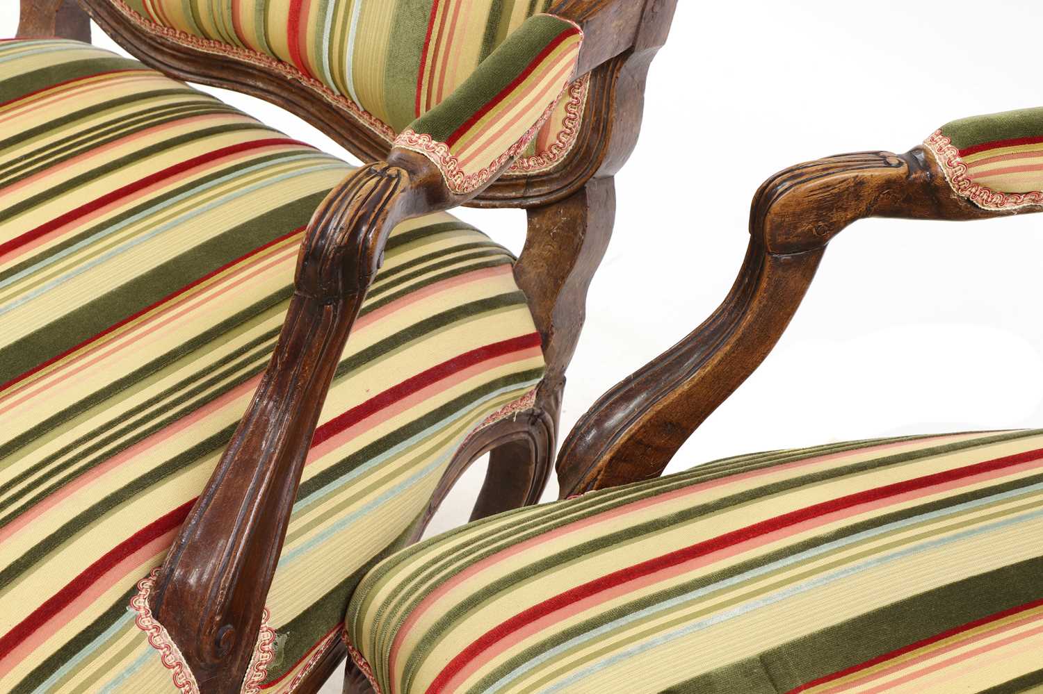 A pair of French Louis XV beech fauteuils, - Image 6 of 9