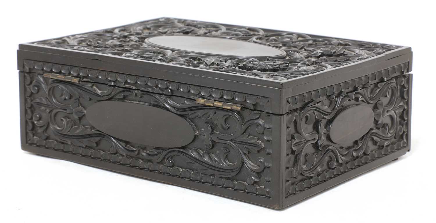 A Ceylonese ebony box, - Image 4 of 5