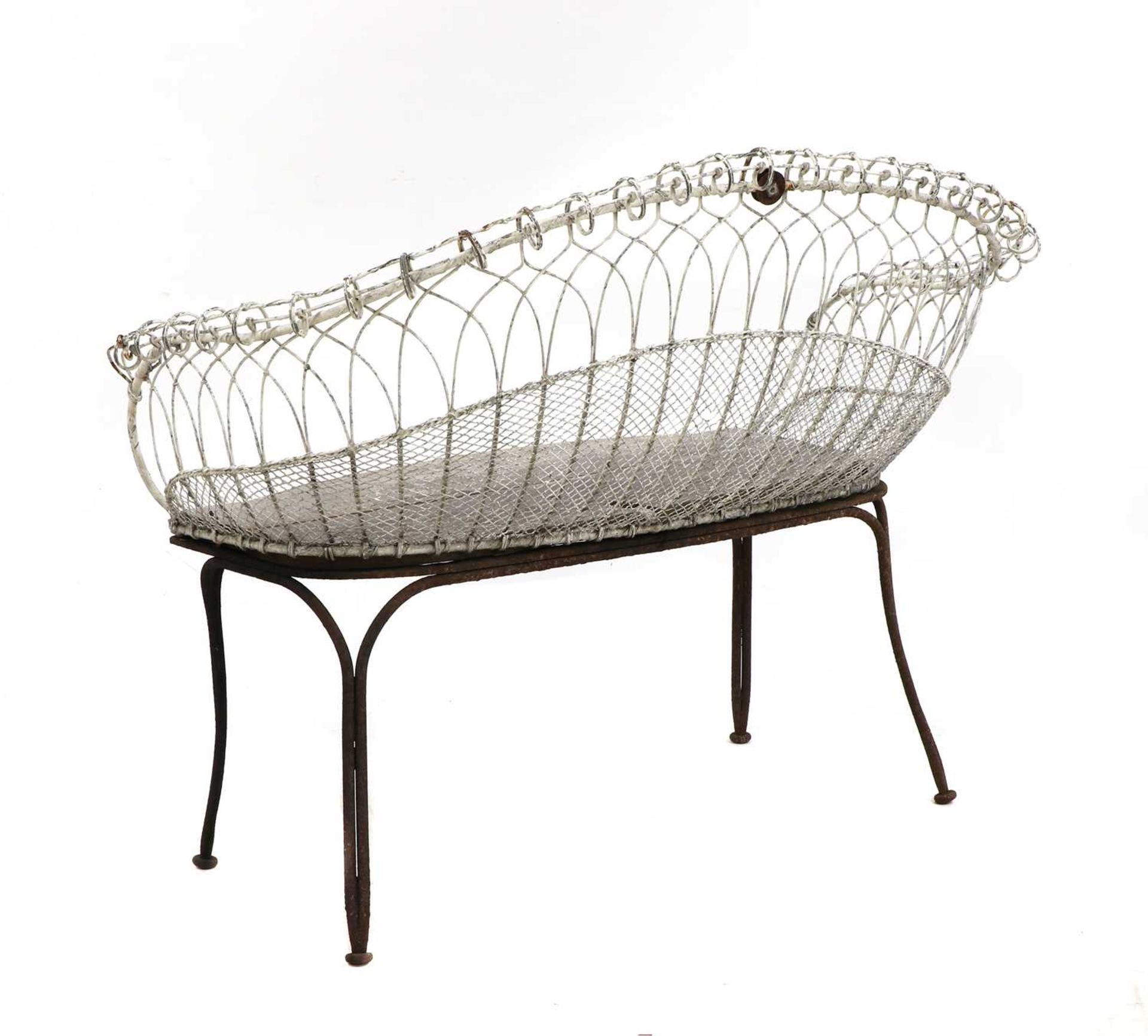 A Victorian wirework double garden seat, - Bild 6 aus 7