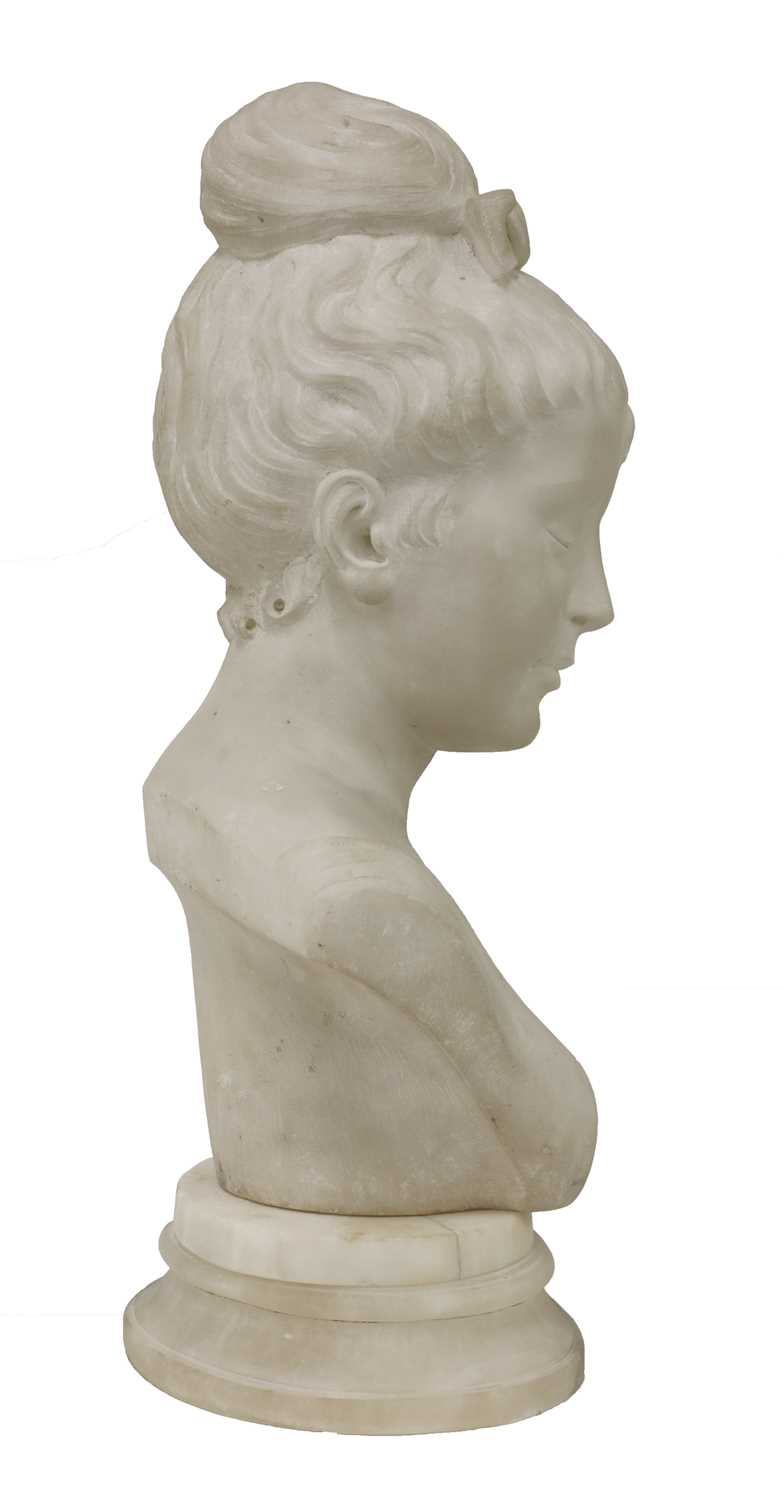 A marble bust of a young girl, - Image 2 of 4