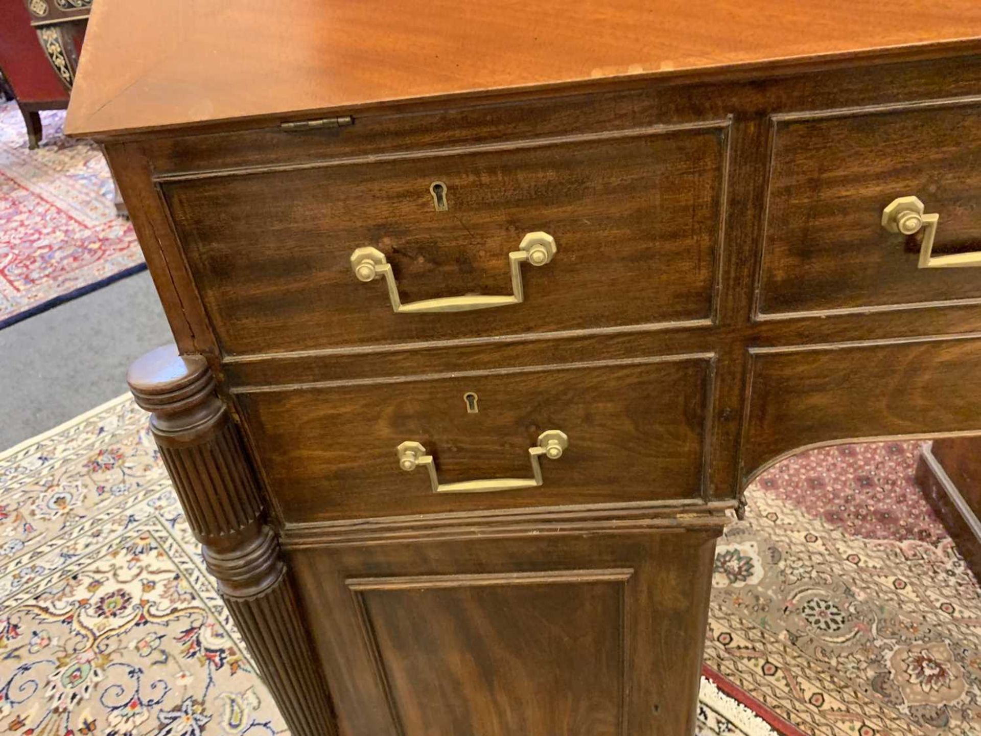 A George III mahogany architect's desk/secretaire, - Image 20 of 30