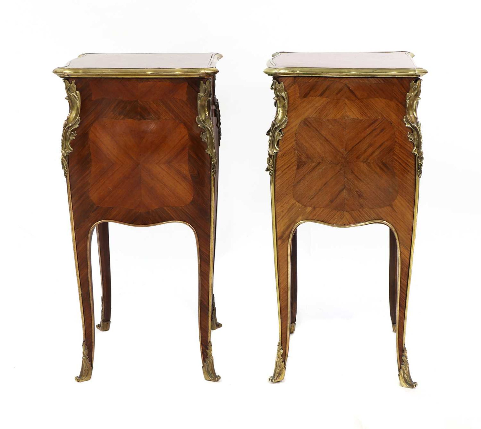 A pair of French Louis XV-style kingwood and ormolu night tables, - Image 2 of 9