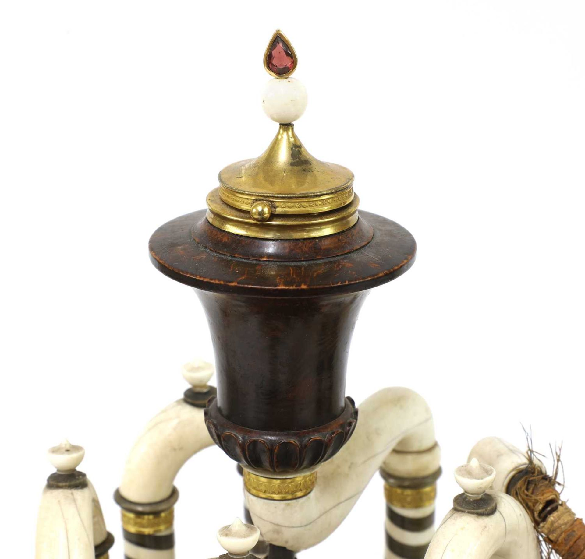 An ivory and horn table hookah pipe, - Image 6 of 22