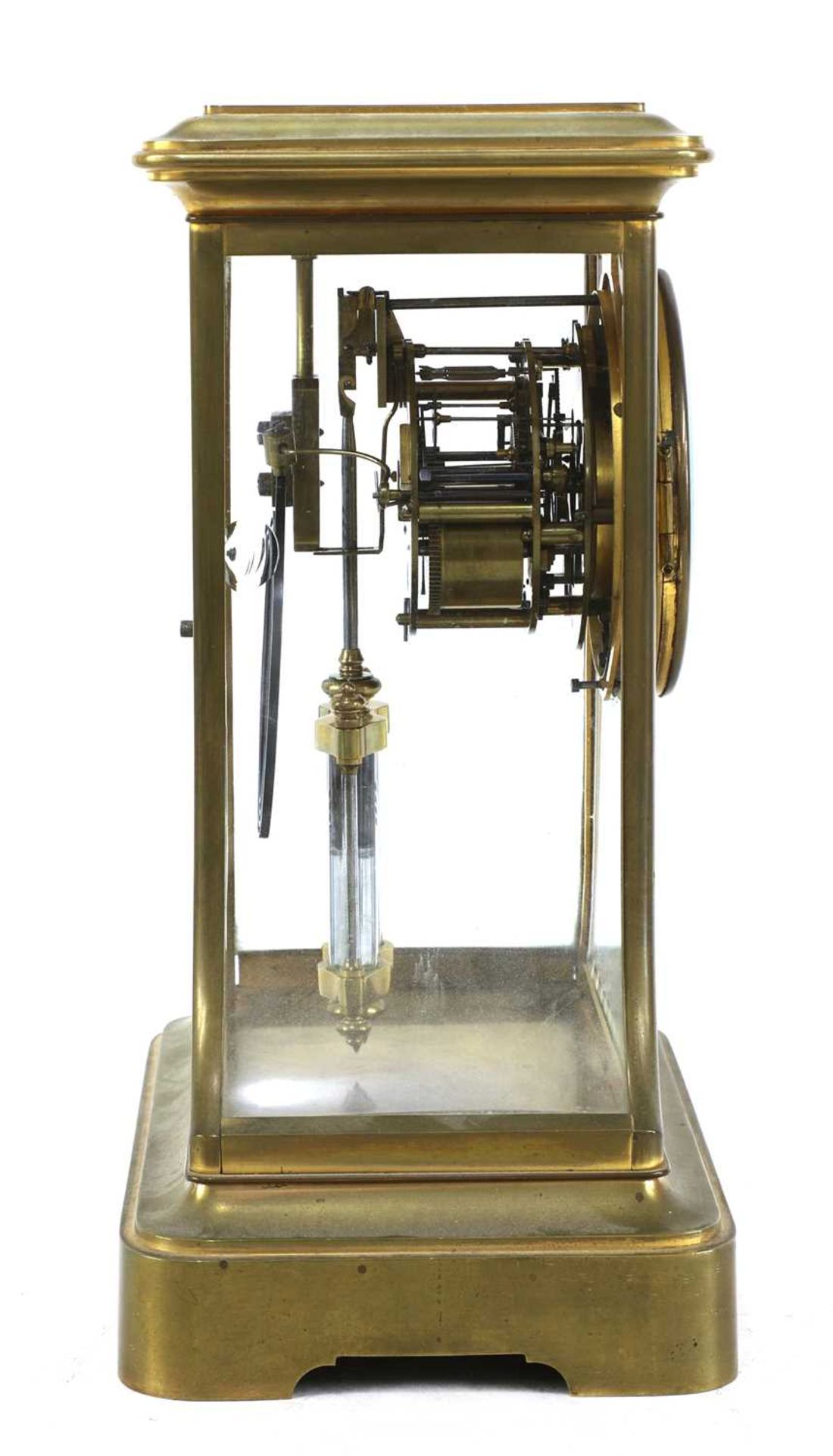 A French brass four-glass mantel clock, - Bild 2 aus 4