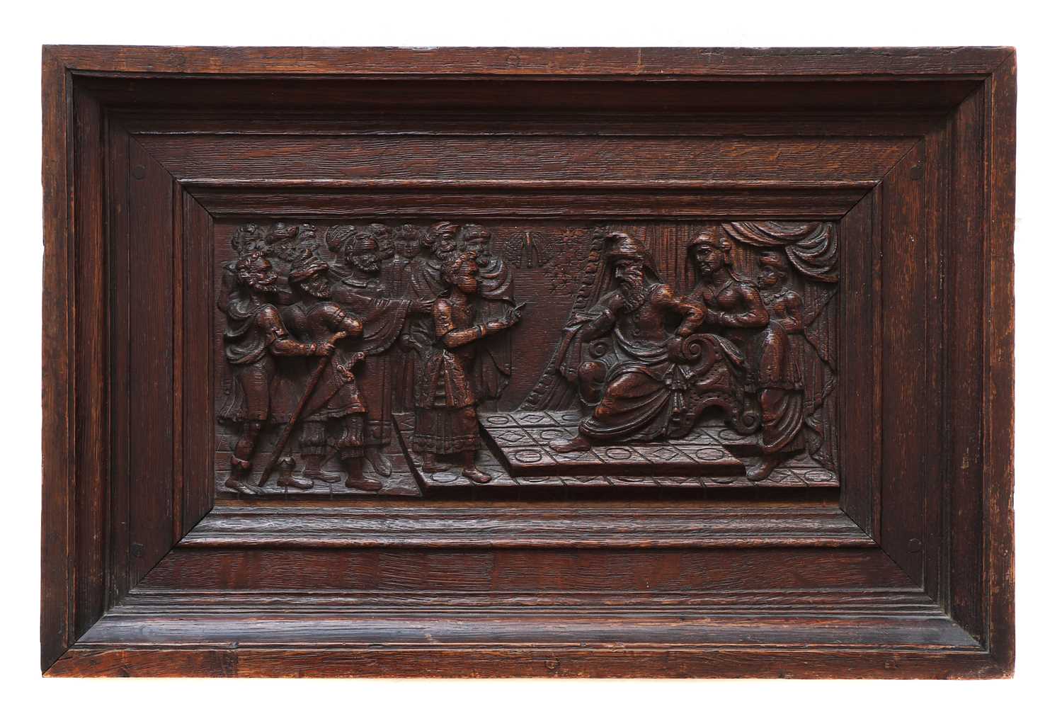 A pair of relief carved oak panels, - Image 2 of 3