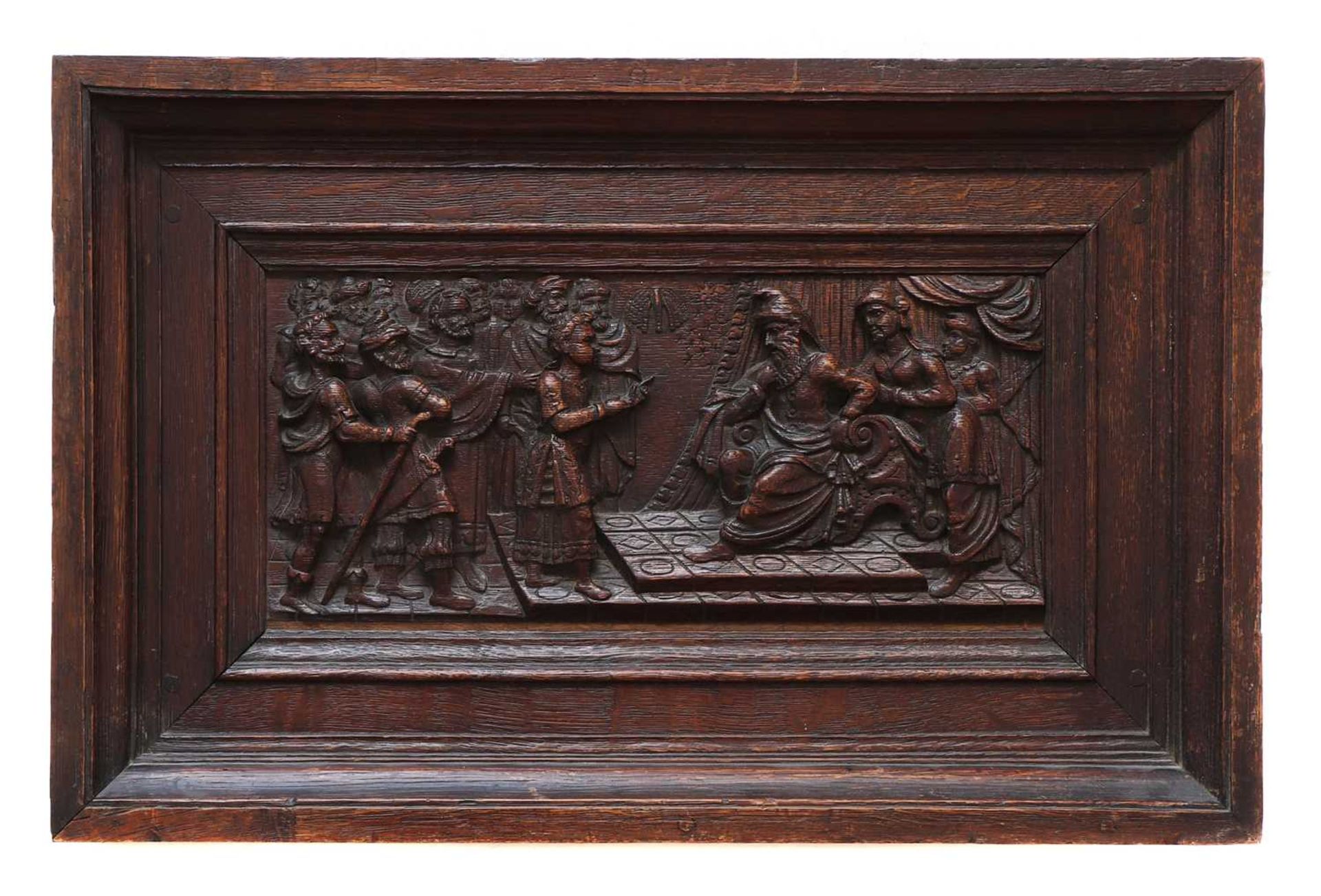 A pair of relief carved oak panels, - Image 2 of 3