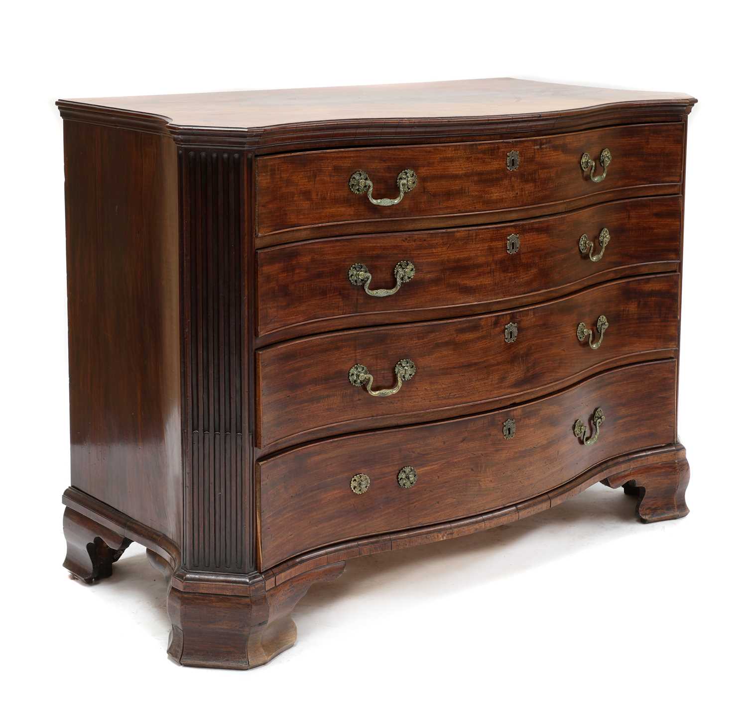 A George III mahogany serpentine commode, - Image 2 of 39