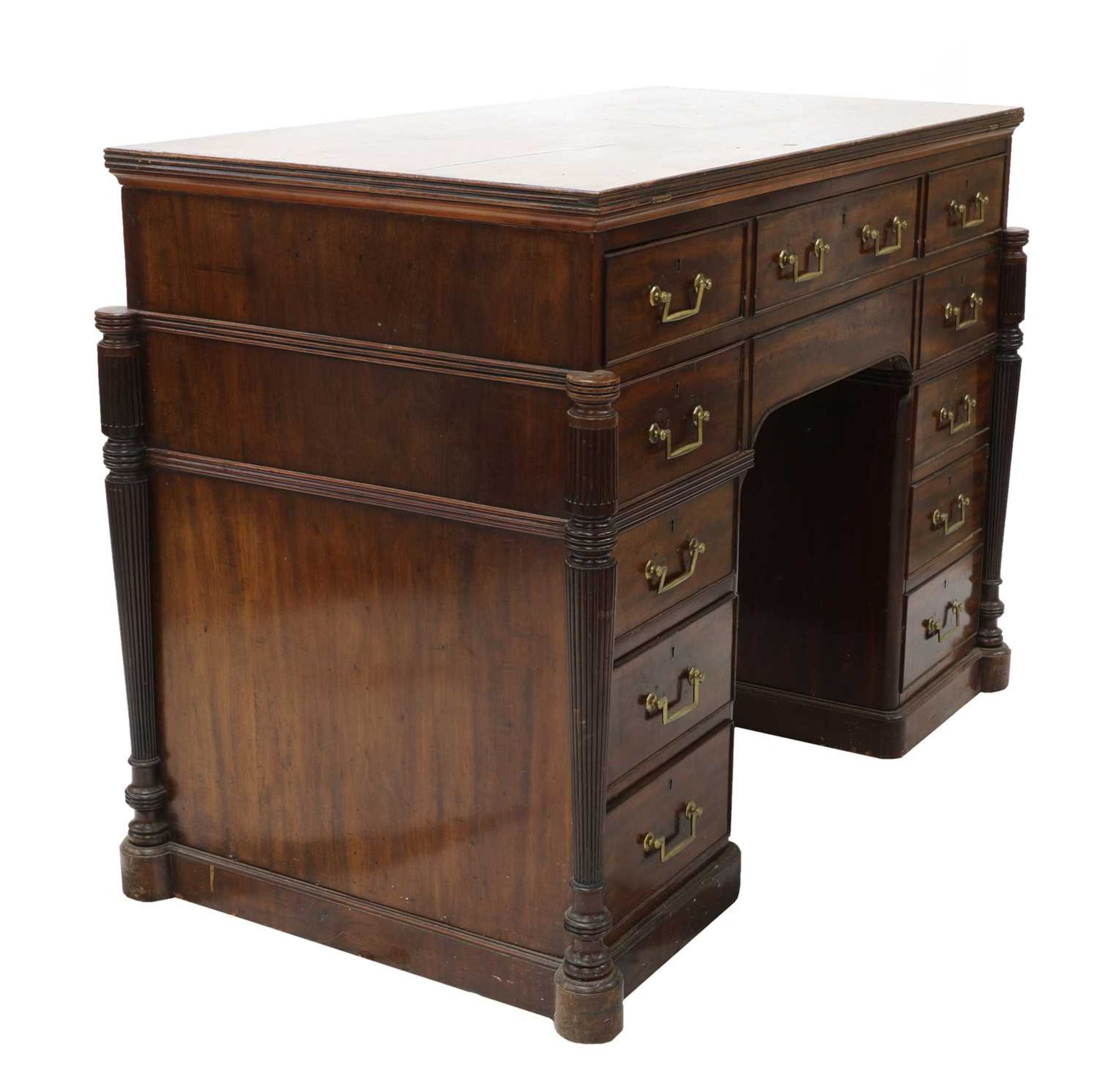A George III mahogany architect's desk/secretaire, - Image 5 of 30