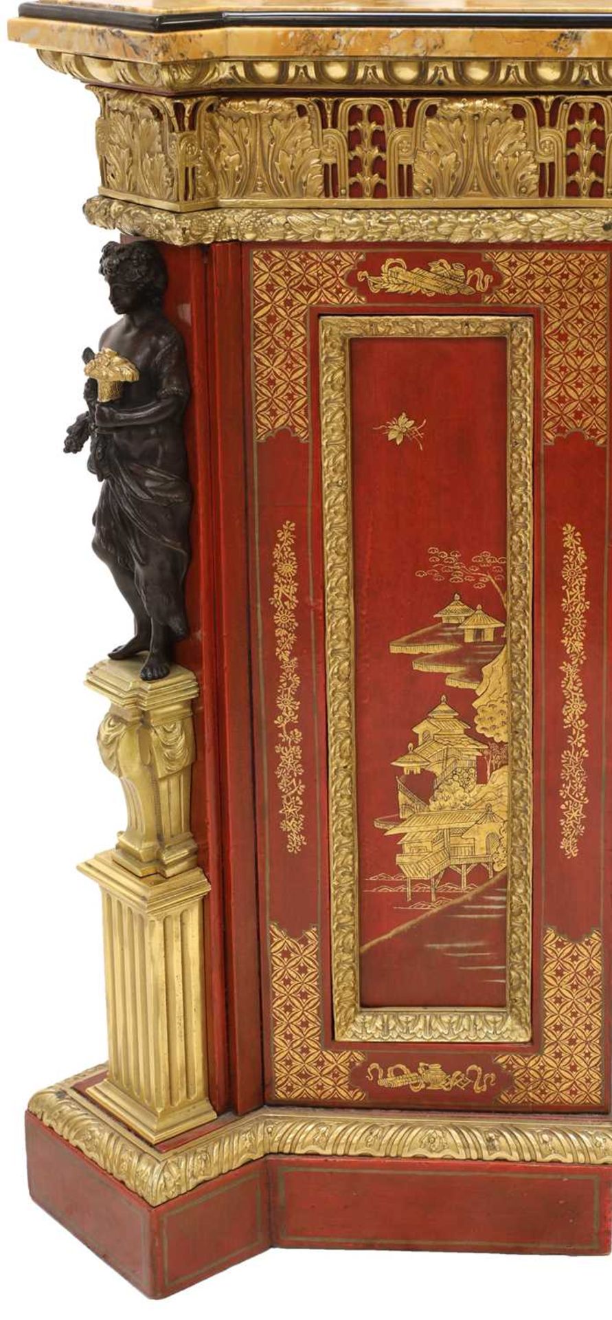 A red-lacquered and ormolu-mounted pier cabinet, - Bild 3 aus 16