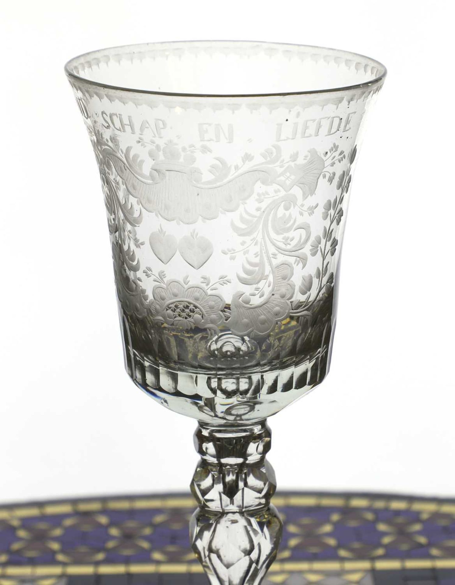 A Dutch engraved friendship goblet, - Image 6 of 6