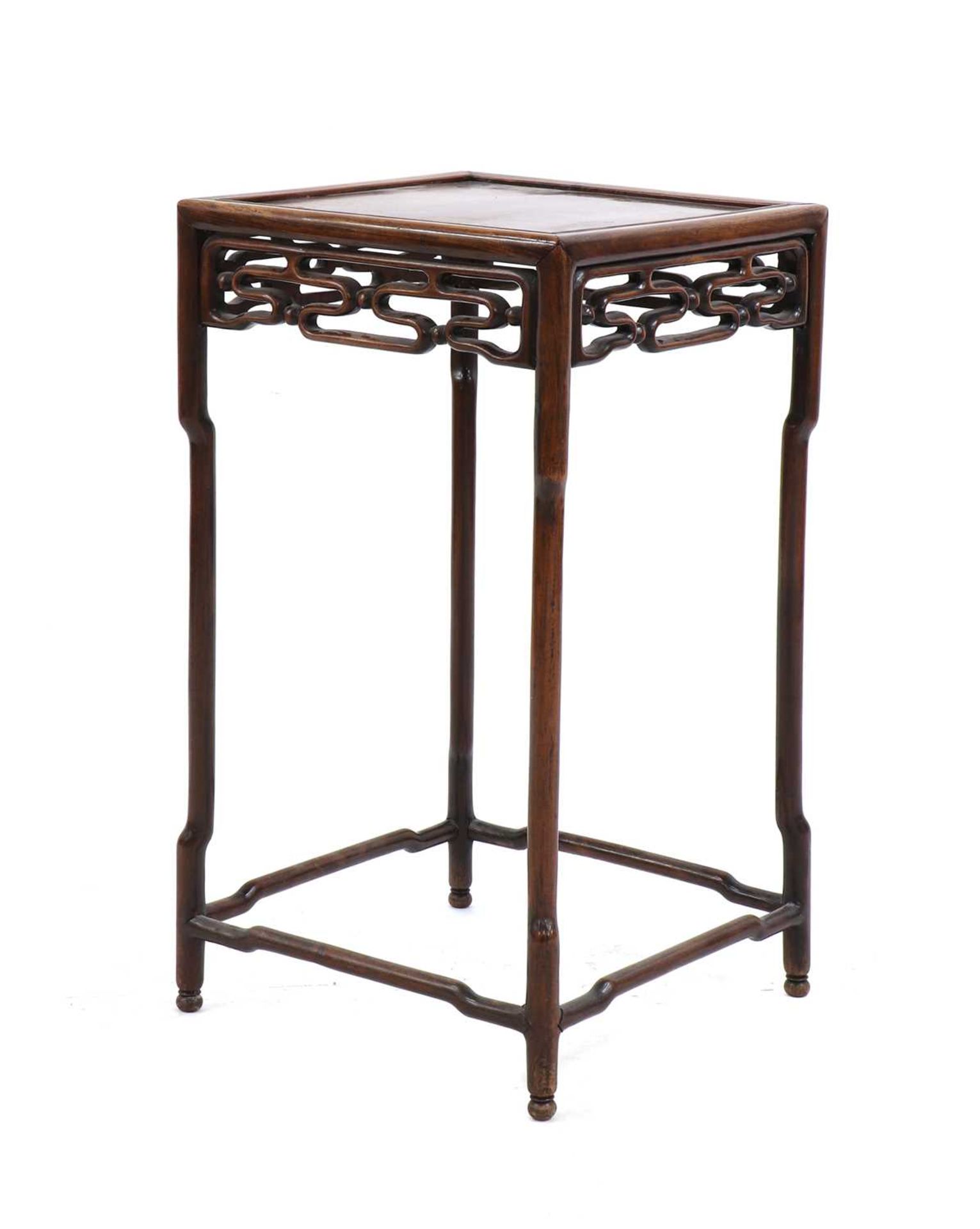 A Chinese hardwood side table, - Image 3 of 5