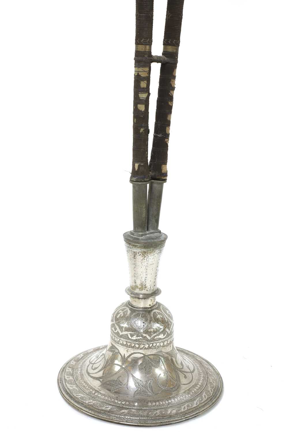 An Indian white metal hookah pipe, - Image 6 of 9