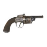 A cased percussion transitional six-shot revolver,