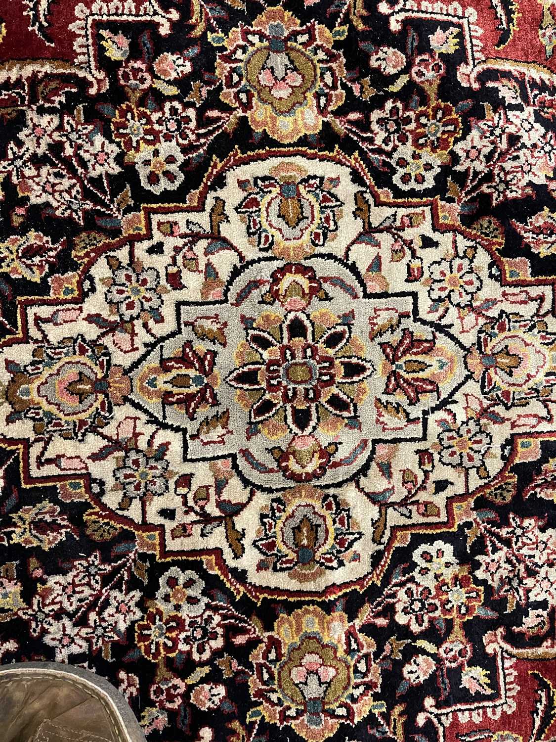 A Persian wool and silk Kashan carpet, - Image 10 of 15