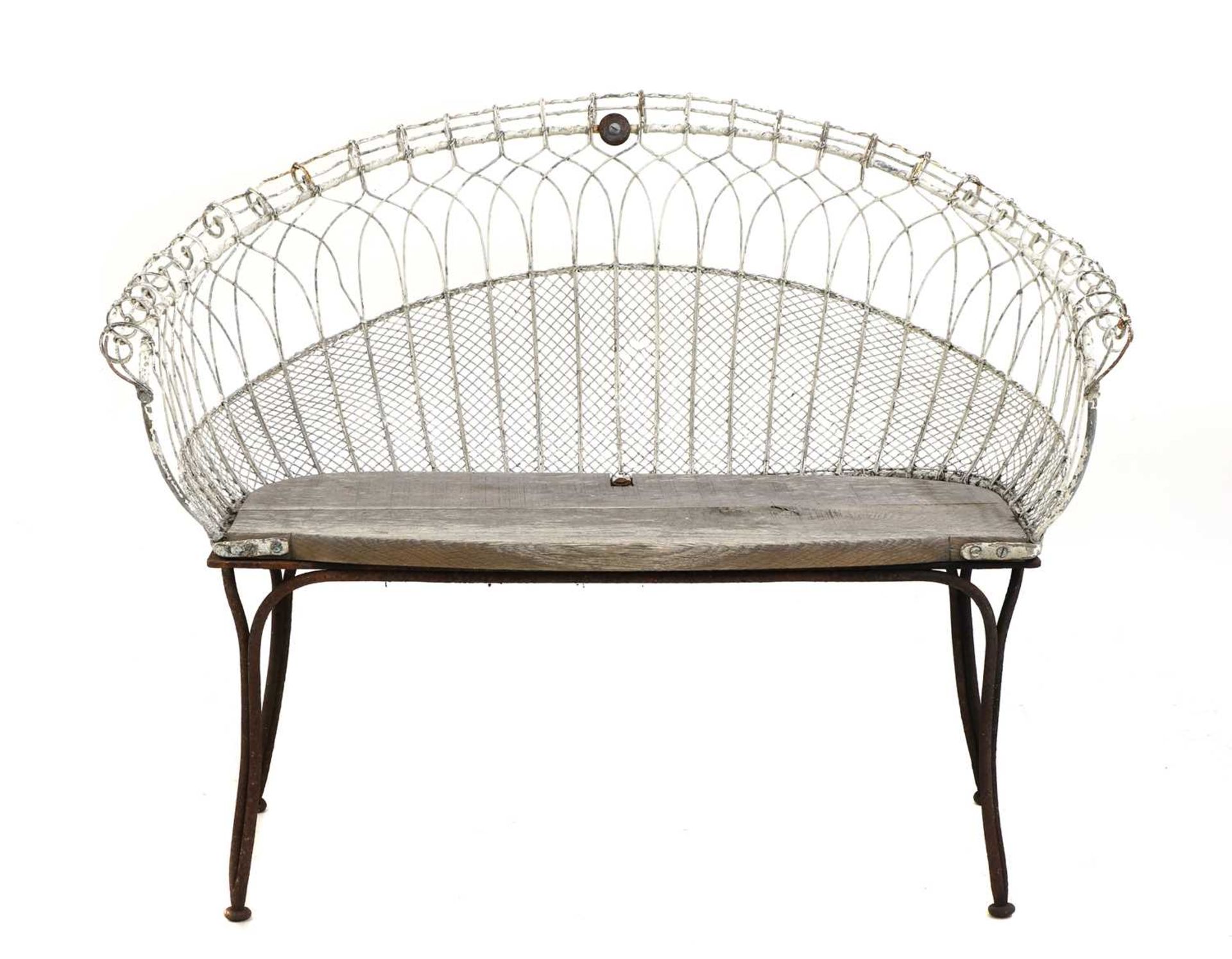 A Victorian wirework double garden seat, - Bild 7 aus 7