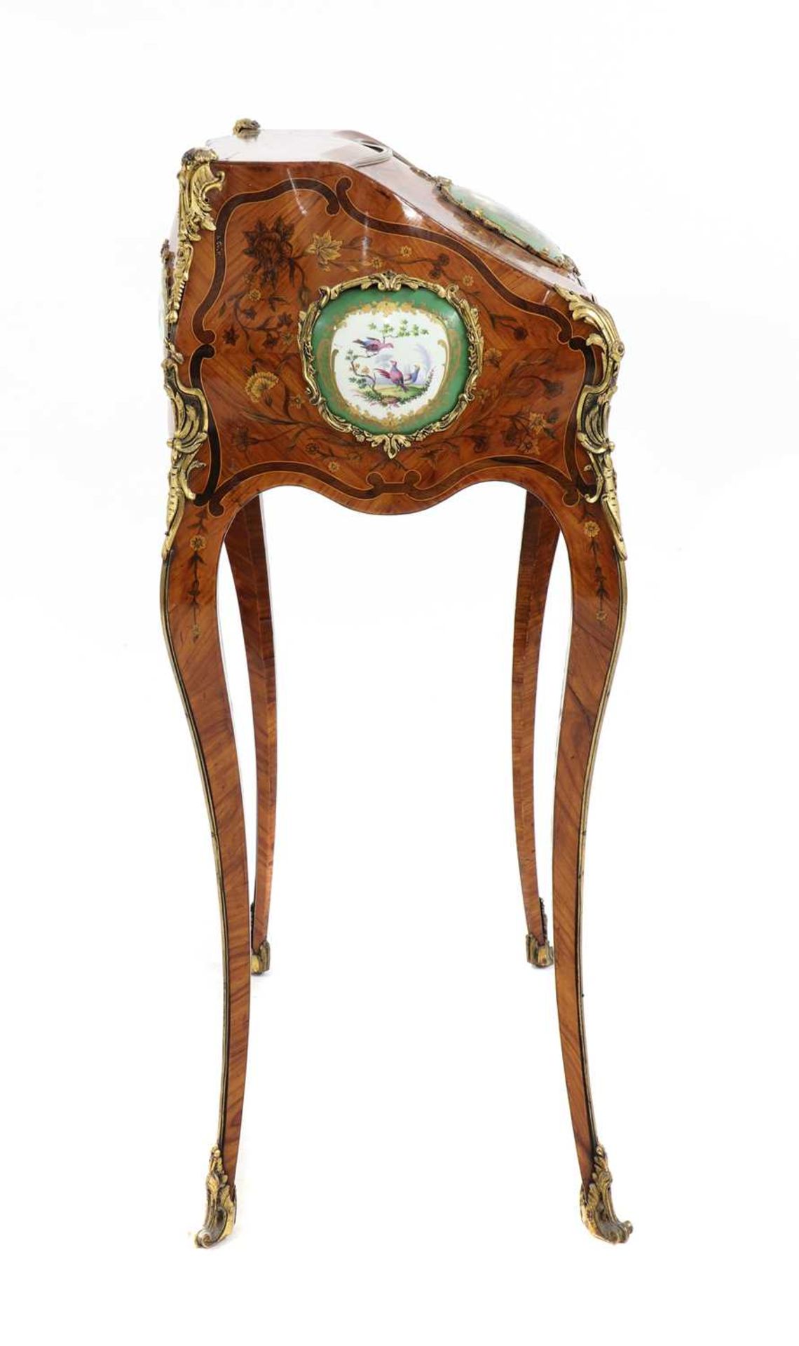 A small French Louis XV-style kingwood and marquetry bureau de dame, - Image 3 of 16